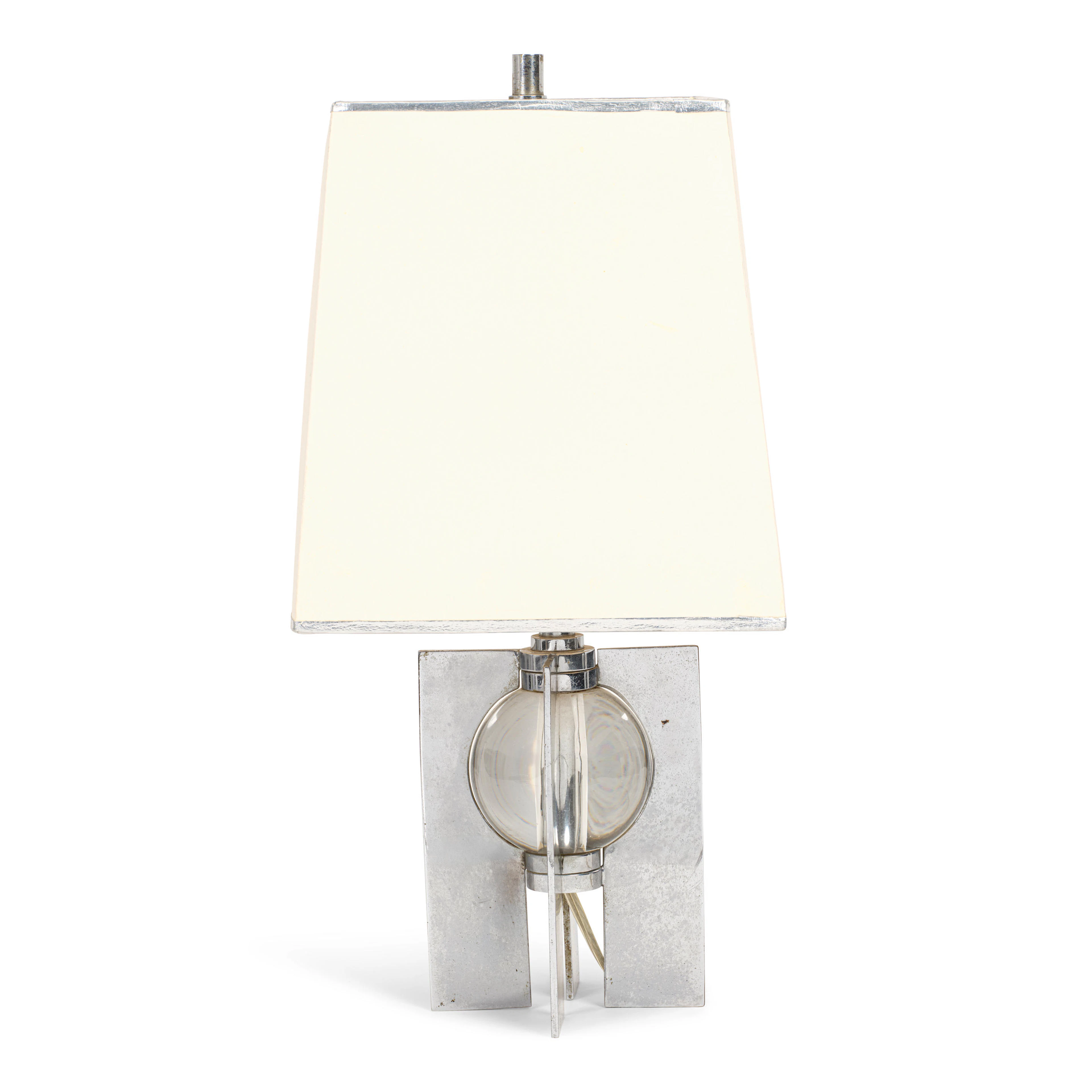 MANNER OF JACQUES ADNET (1900-1984) Modernist Table Lamp with Orb