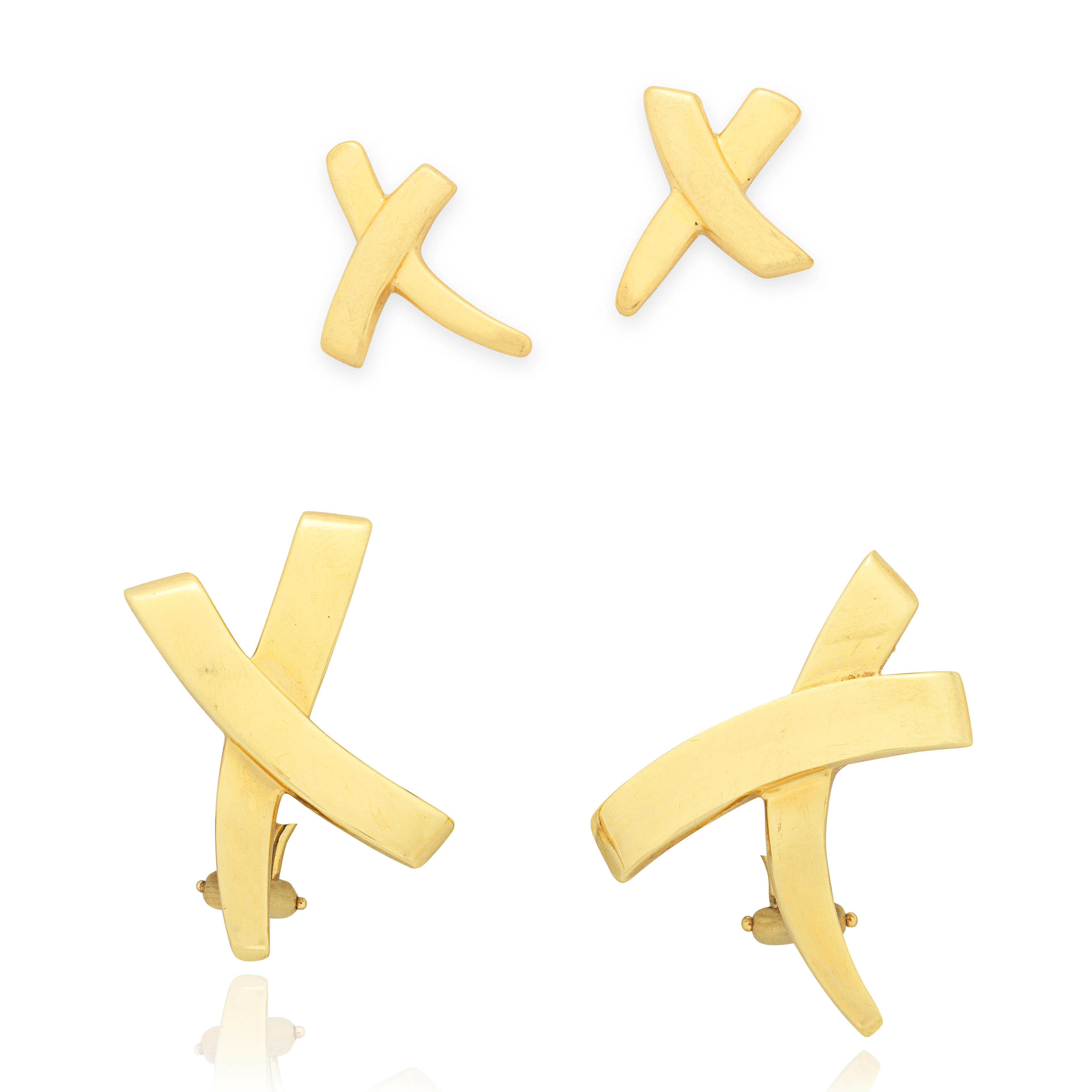 PALOMA PICASSO FOR TIFFANY: TWO PAIRS OF 'GRAFFITI X' EARRINGS (2)