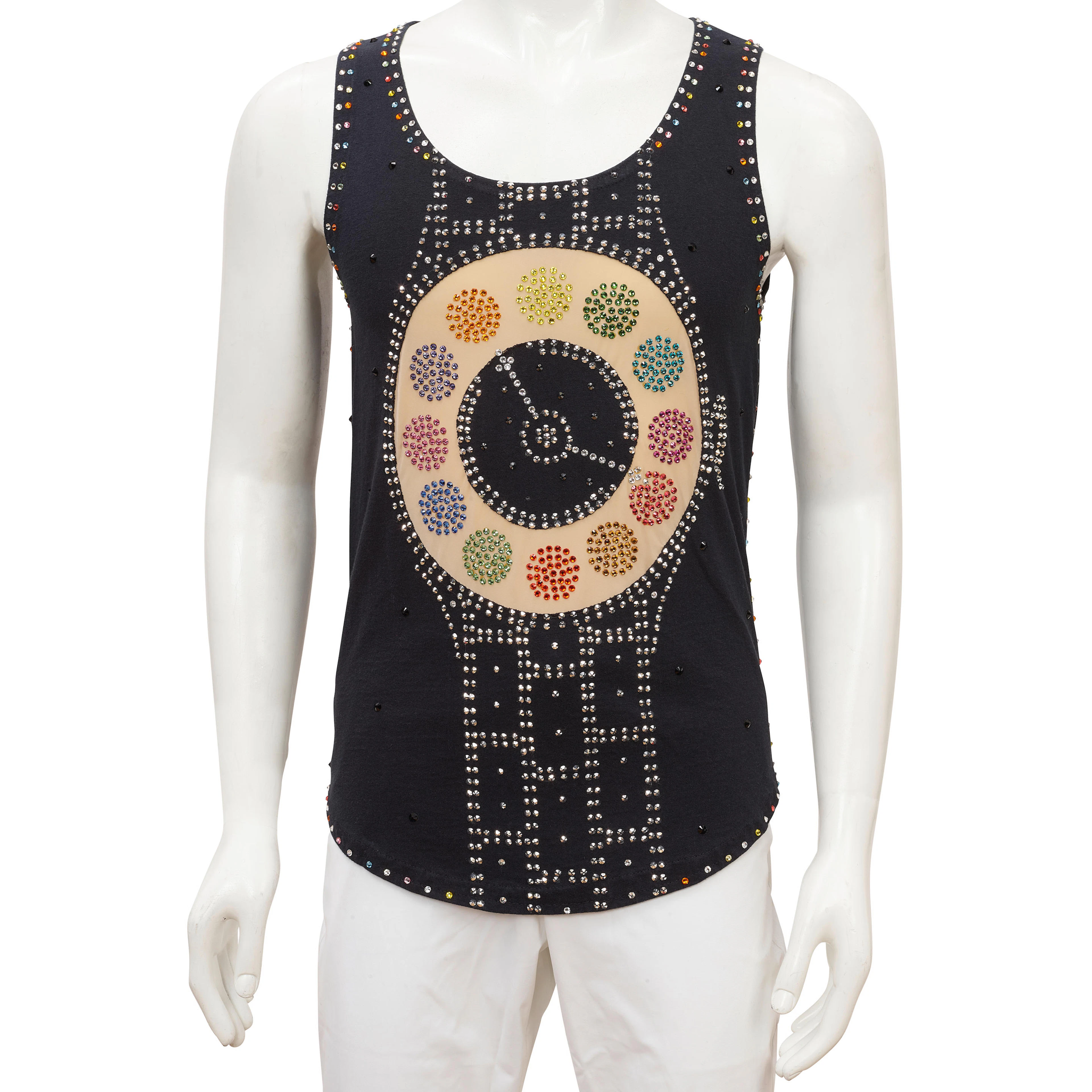 A RICHARD SIMMONS CUSTOM EMBELLISHED 'WATCH' TANK TOP Leslie Wilshire