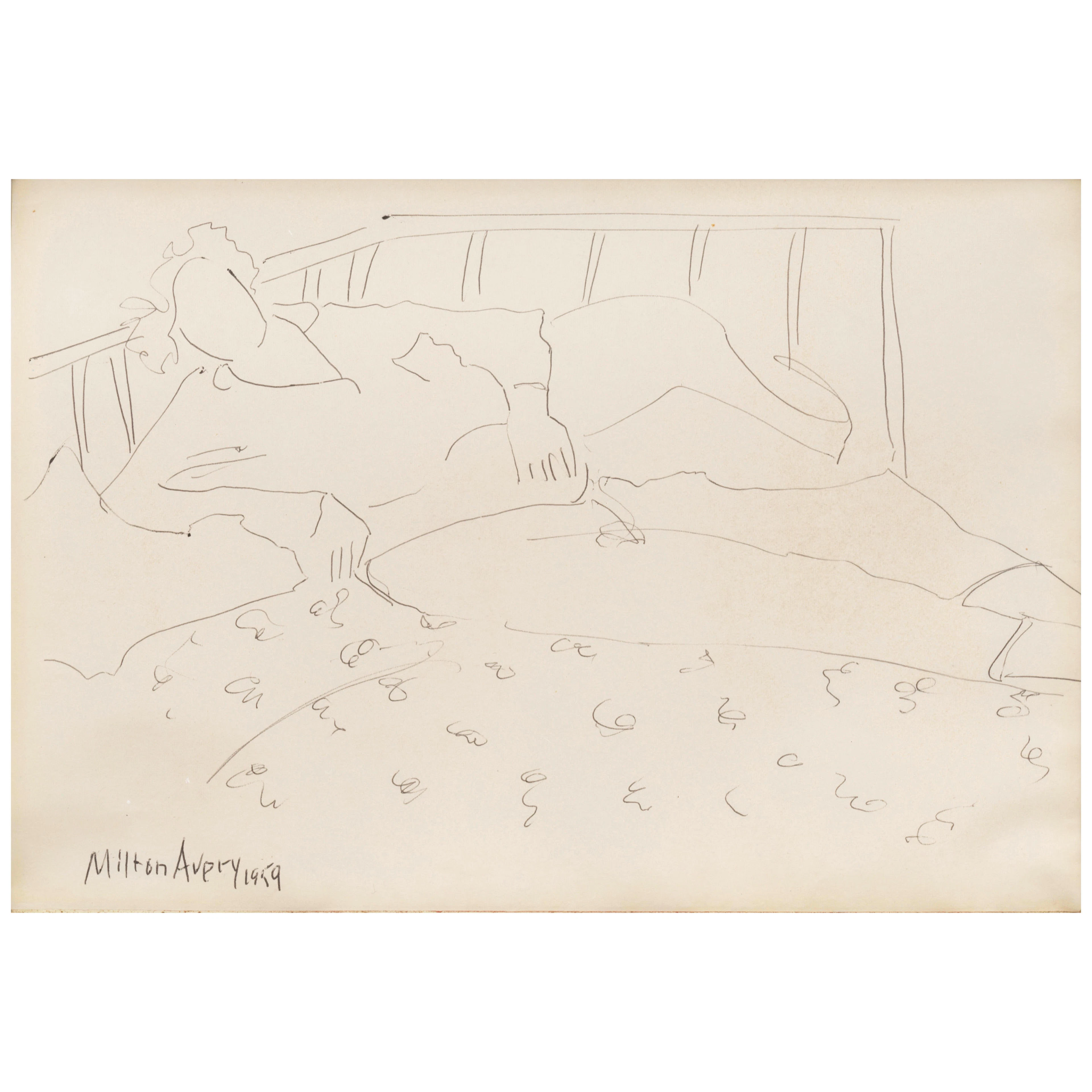 Milton Avery (1885-1965) Untitled (Reclining Figure) 8 1/2 x 11 in.