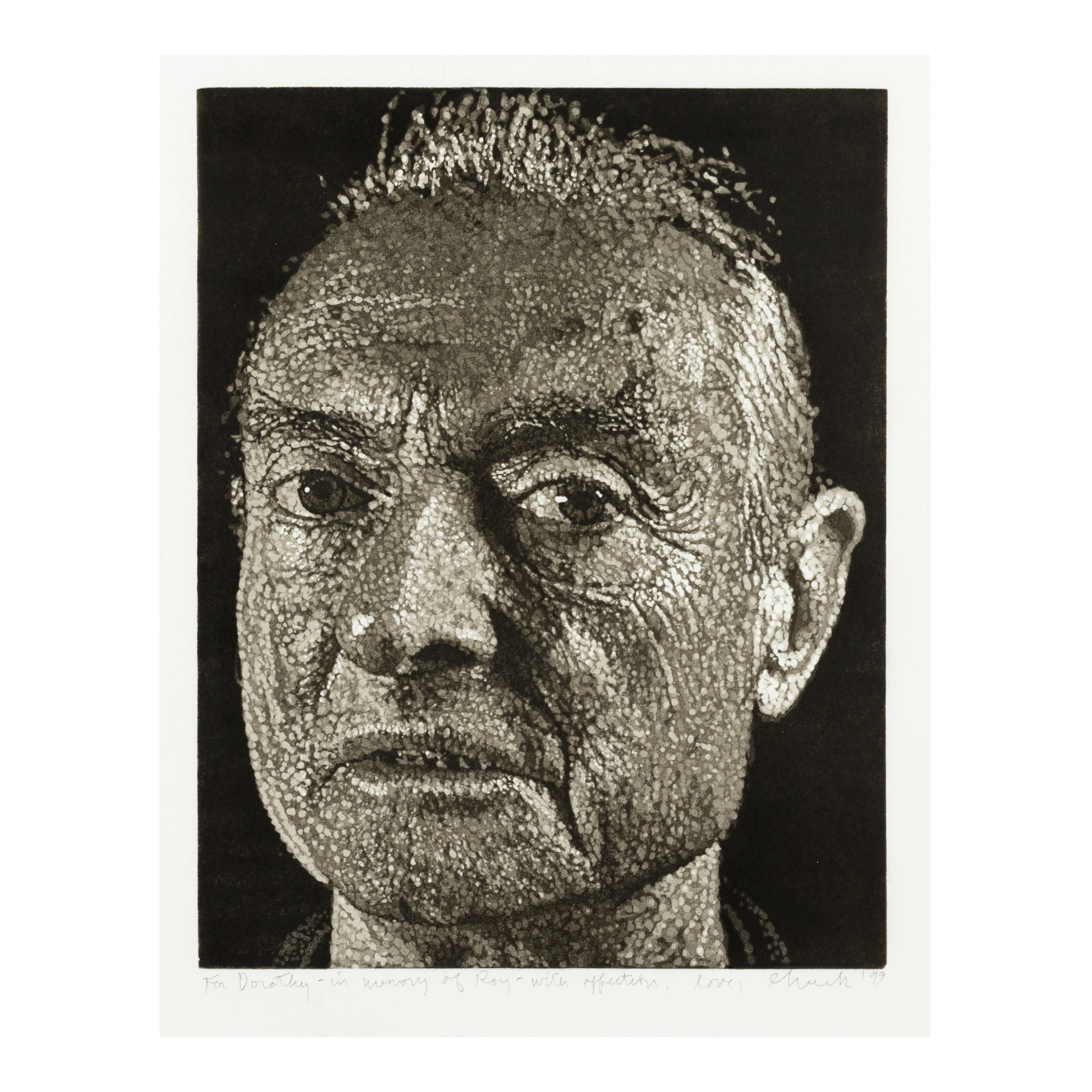 CHUCK CLOSE (1940-2021); Roy/Reduction Linocut;