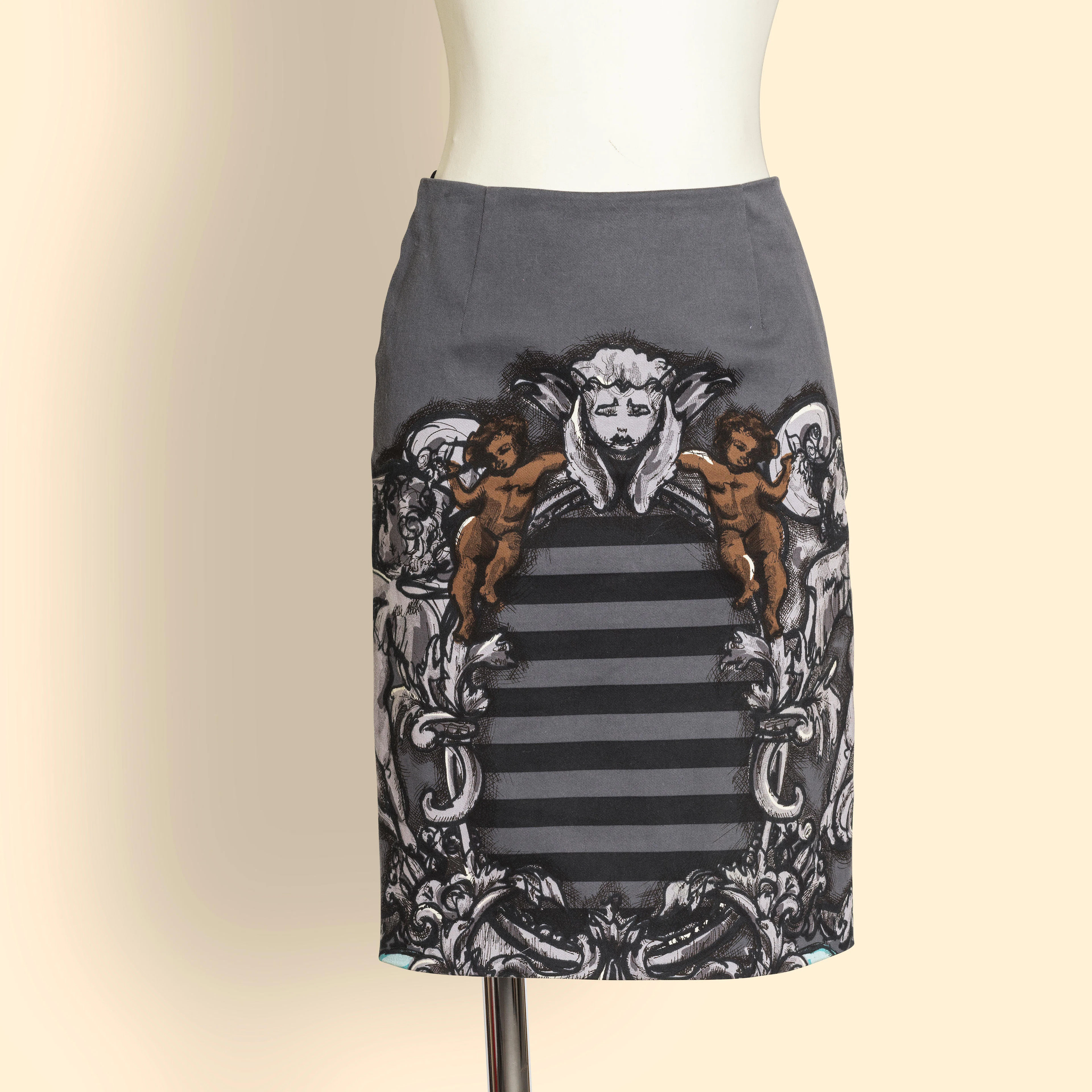 Prada, Spring 2004 Ready to Wear collection. Silk skirt printed with