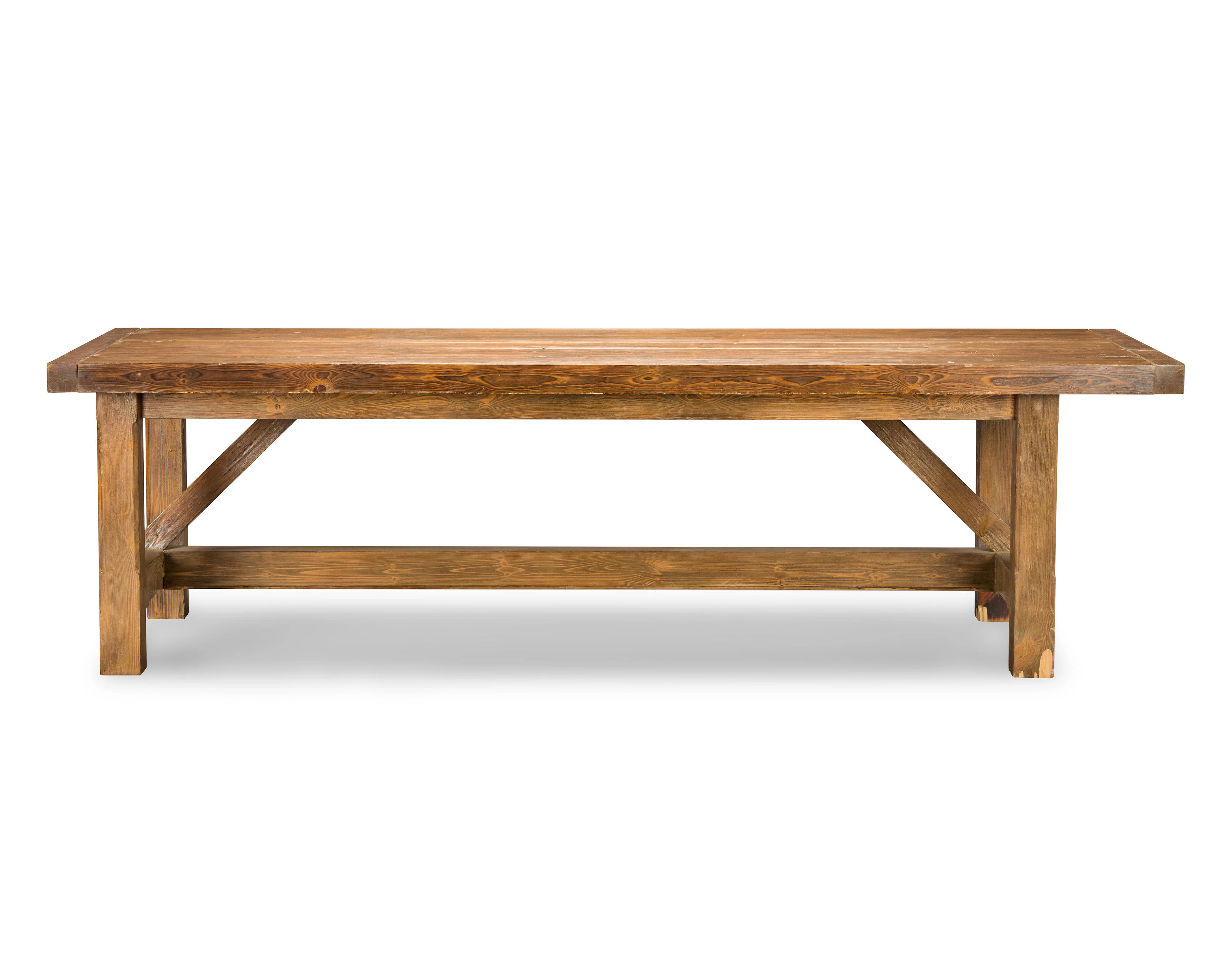A large pitched pine refectory tableIn the 18th century style, acquired