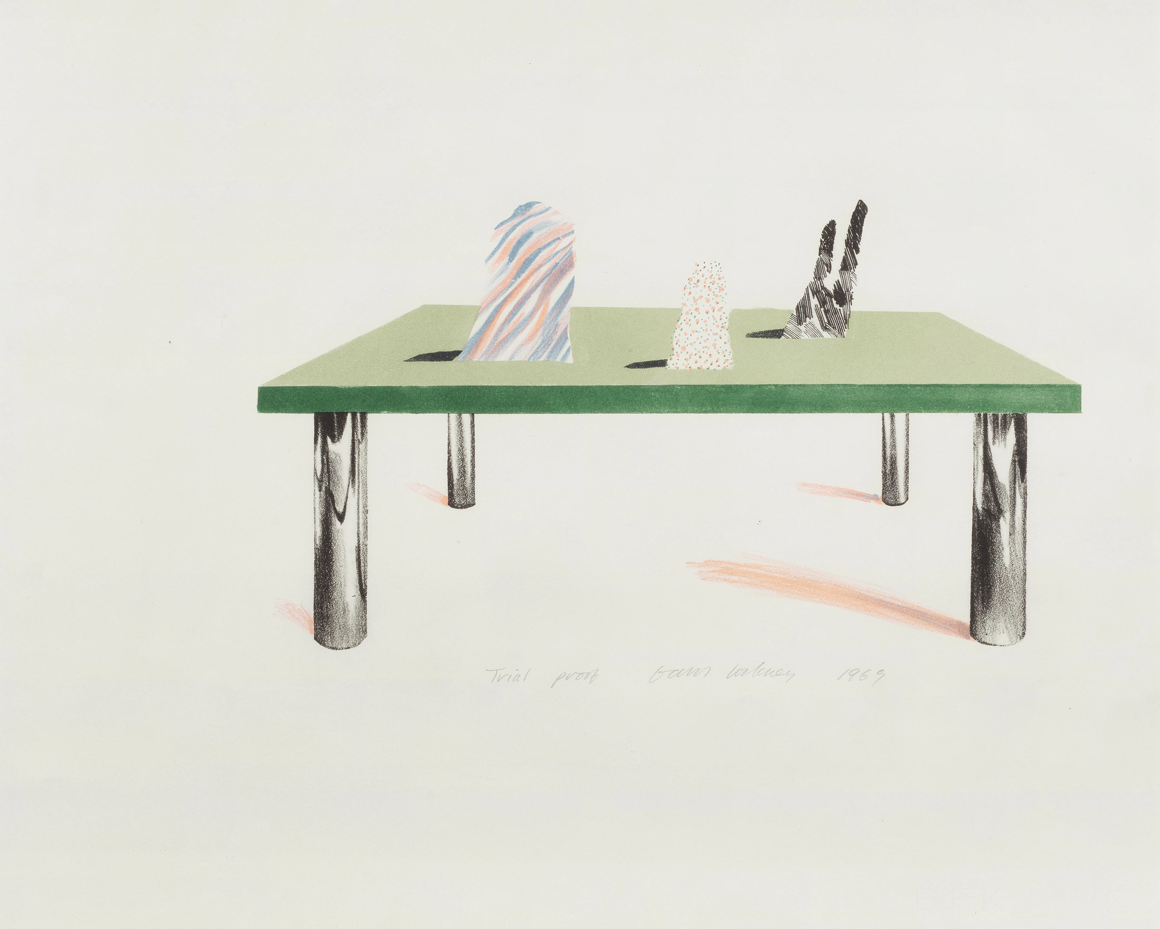 David Hockney R.A. (British, born 1937) Glass Table with Objects Lithograph