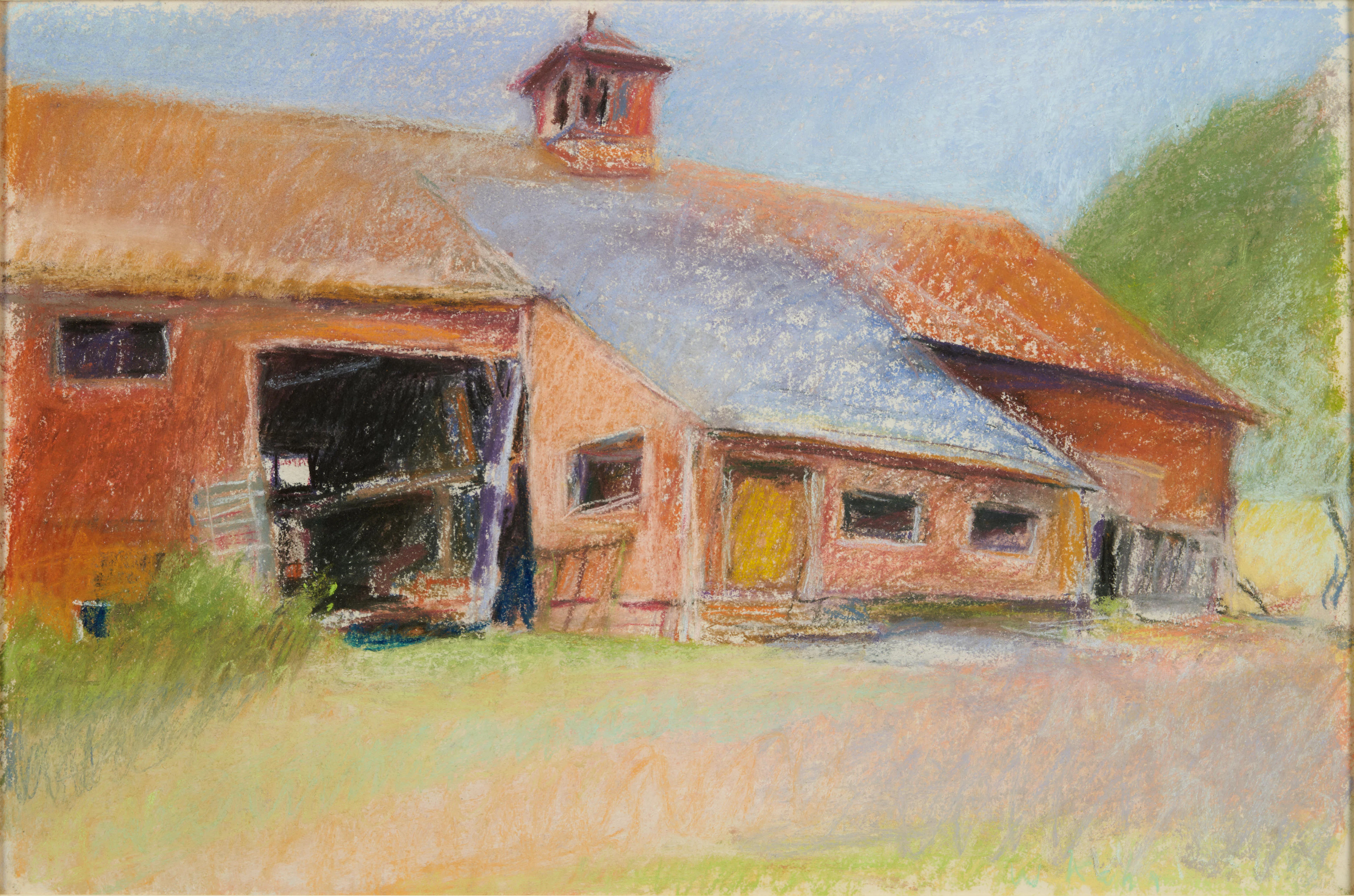 WOLF KAHN (American/German, 1927-2020) Untitled (Red Barn), circa 1988