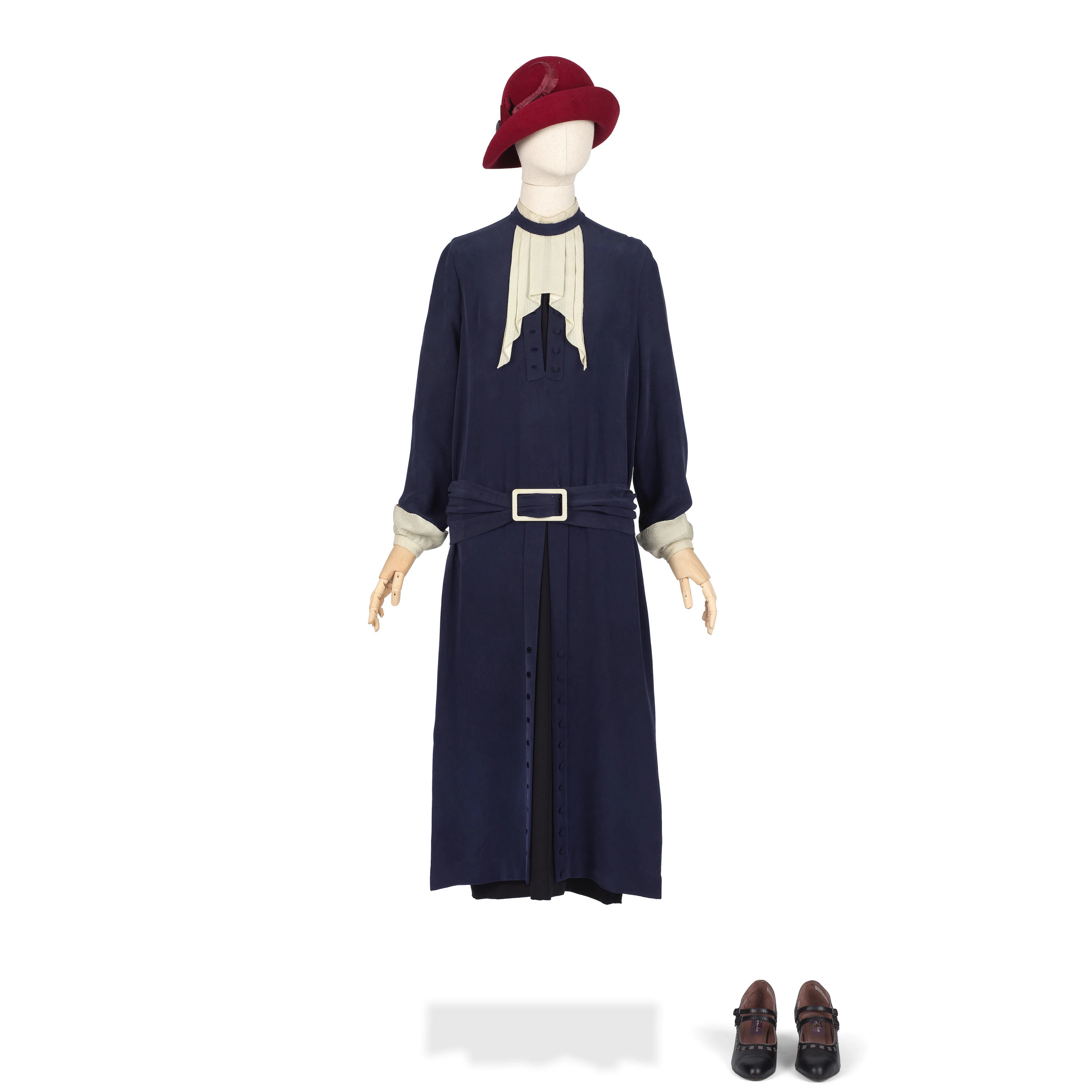 Michelle Dockery (as Lady Mary): 'Fashion Show' blue silk dress Season