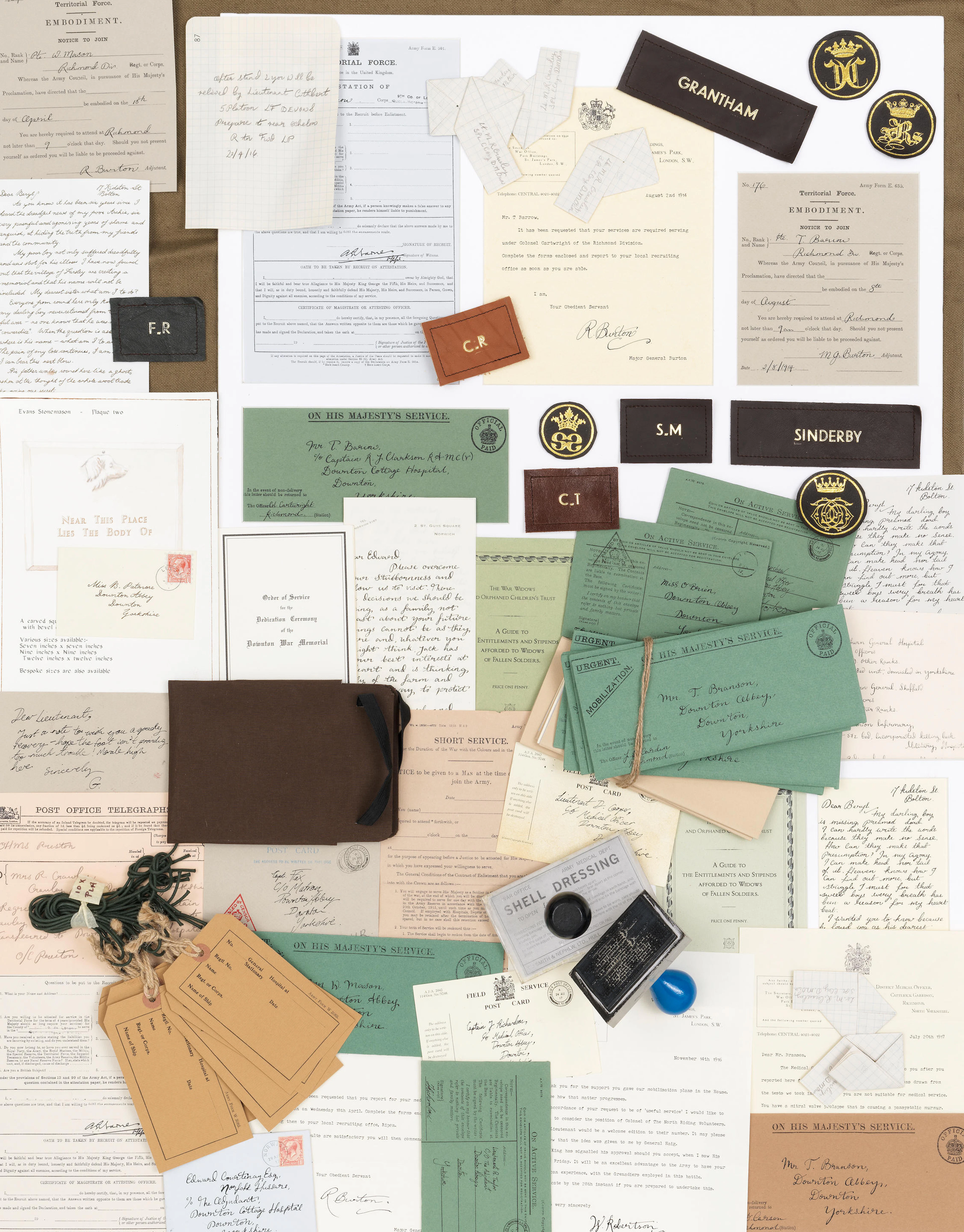 World War I: A large selection of letters, ephemera and props relating