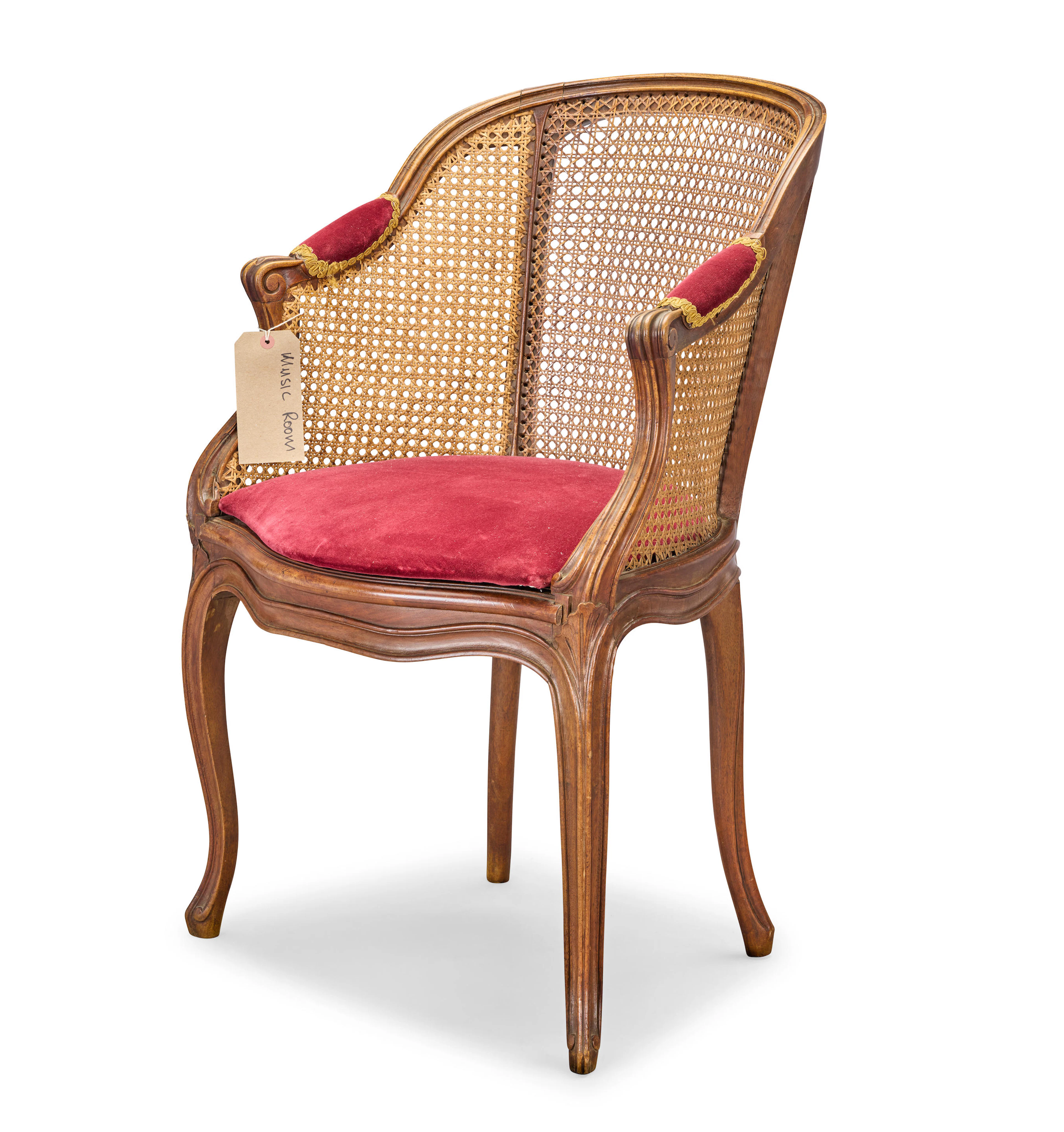 A French walnut bergèreSecond quarter 20th century, in the Louis XV