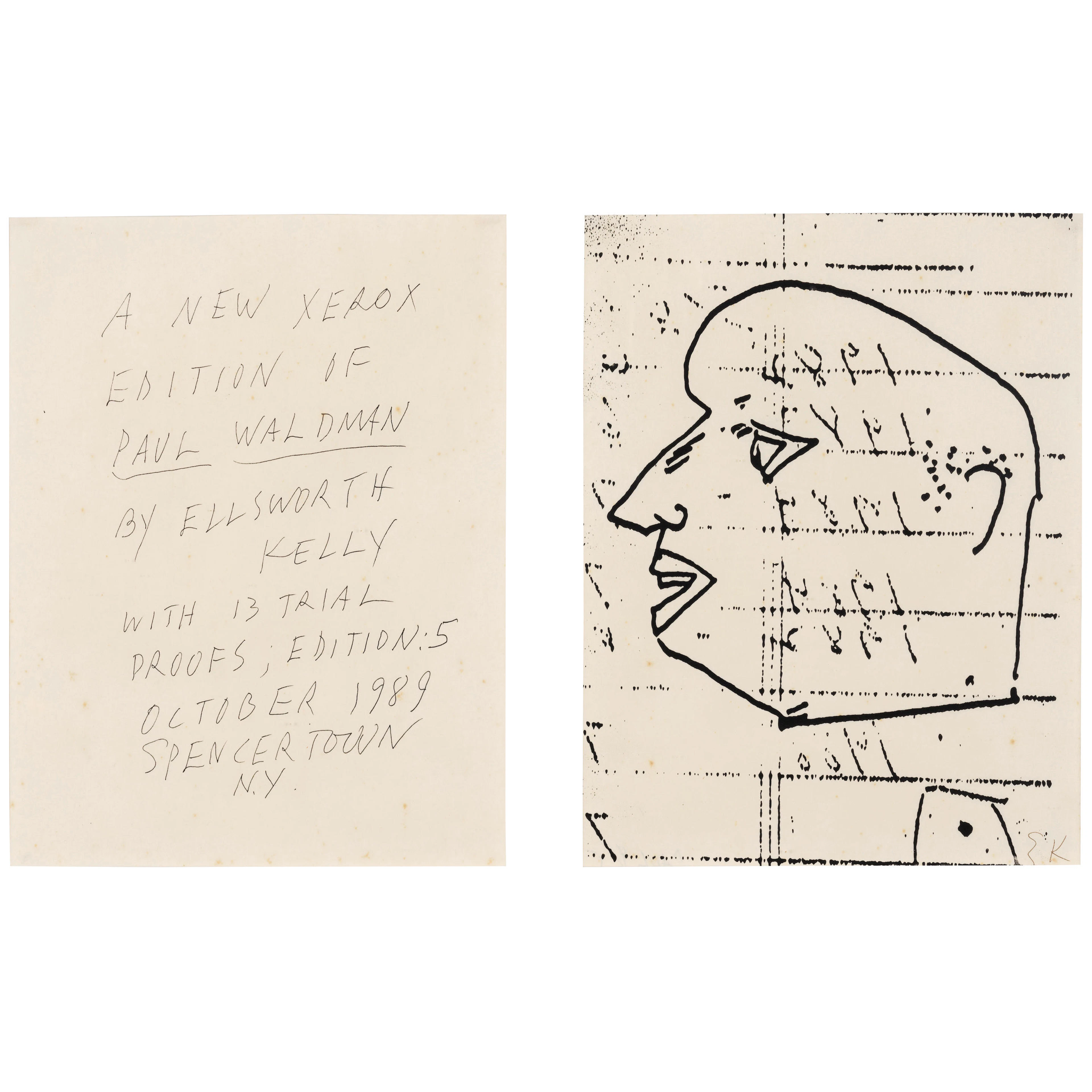 ELLSWORTH KELLY (1923-2015); Untitled (A new Xerox edition of Paul Waldman);