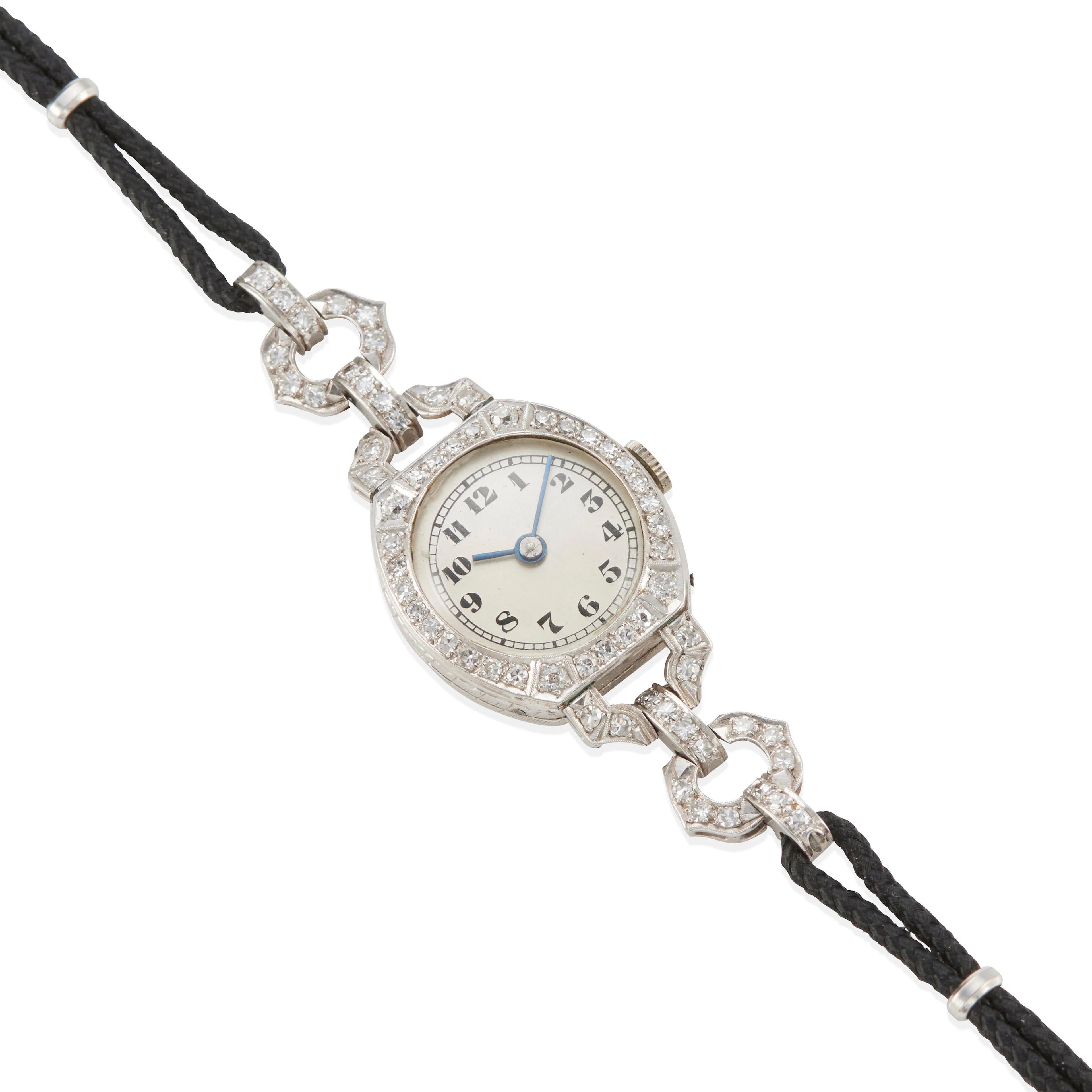 HILTON WATCH COMPANY: ANTIQUE 14K GOLD AND DIAMOND WRISTWATCH
