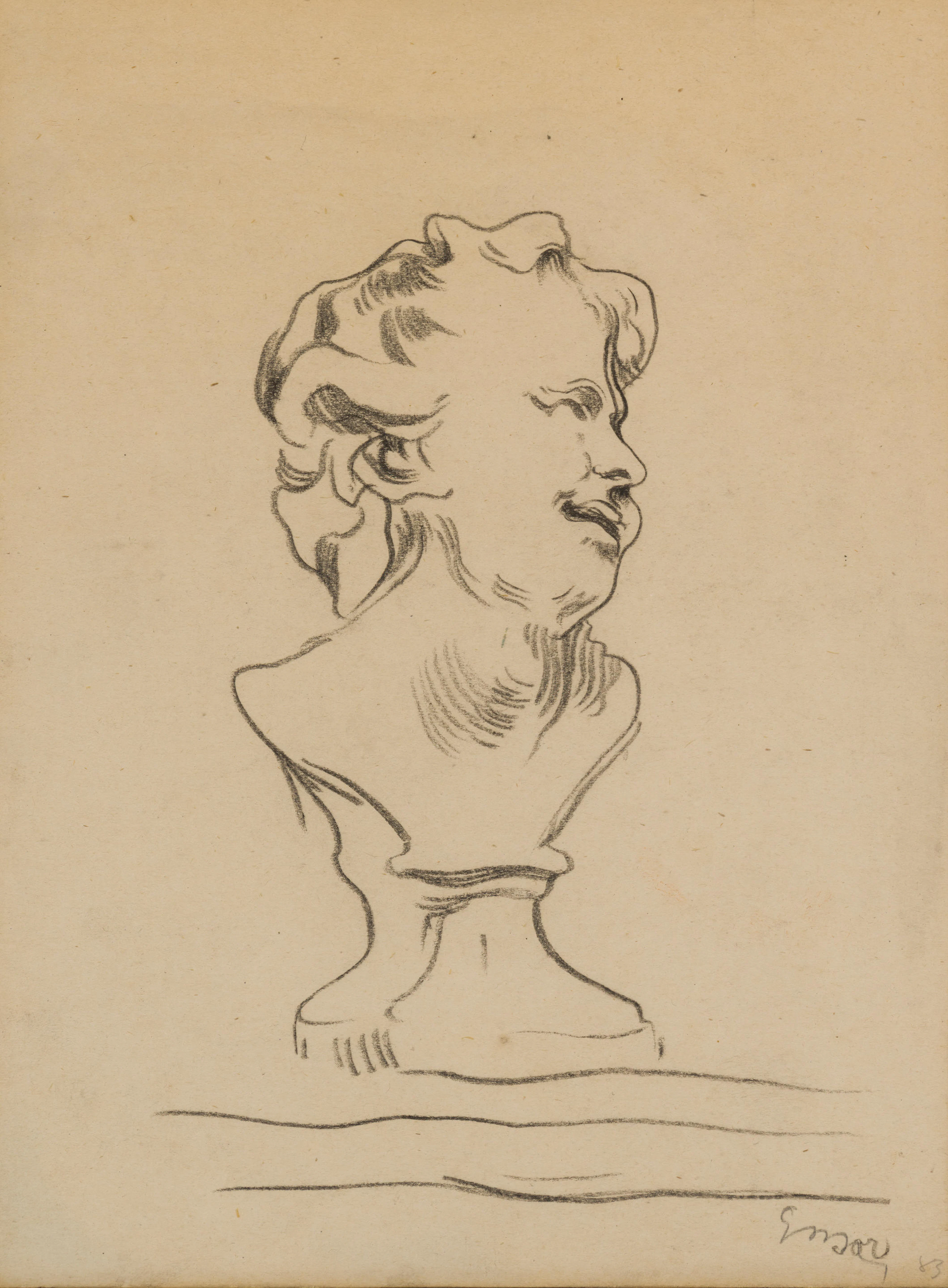 JAMES ENSOR (1860-1949) Buste de femme, d'après une sculpture de Jef Lambeaux