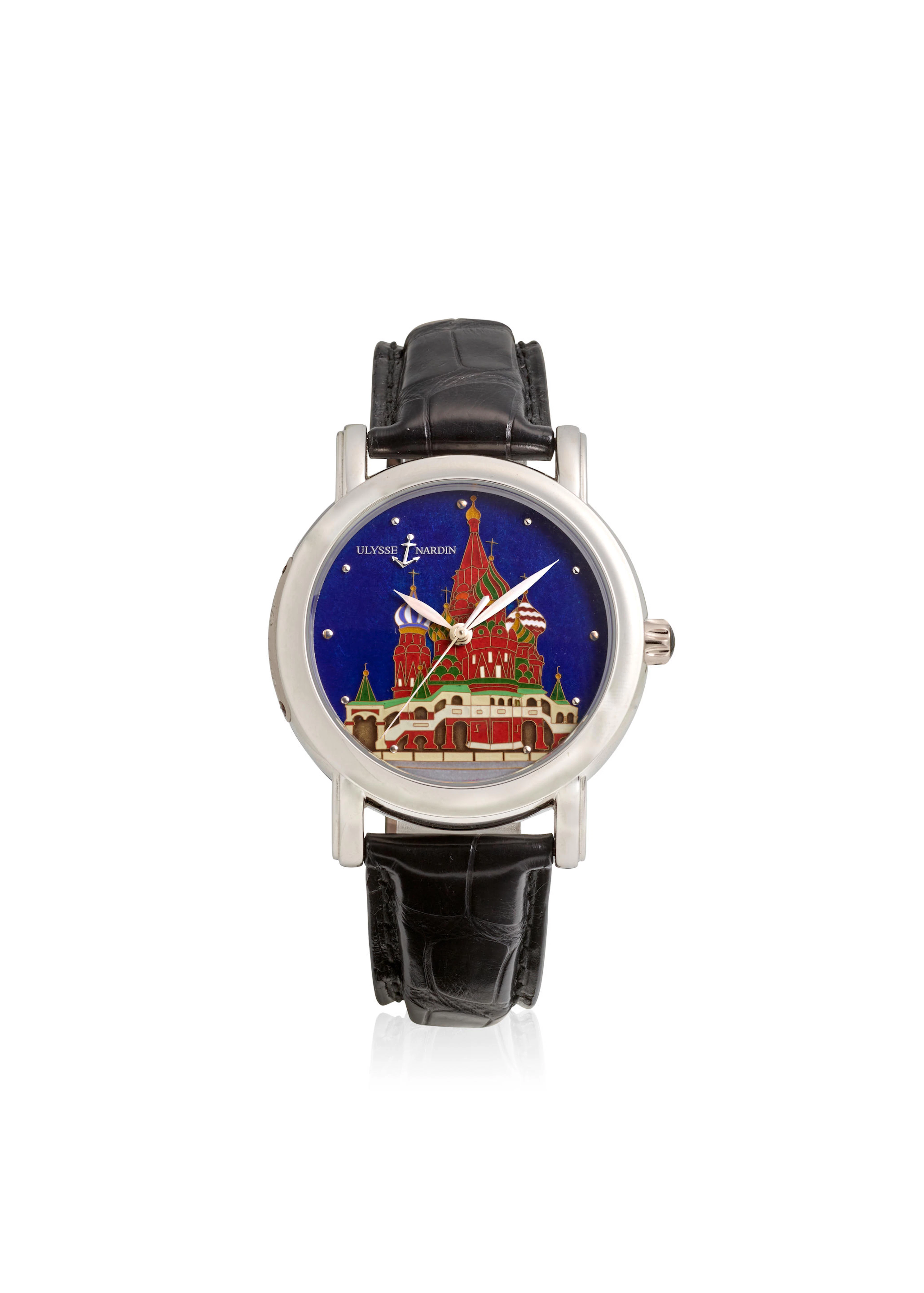 ULYSSE NARDIN. A LIMITED EDITION PLATINUM AUTOMATIC WRISTWATCH San