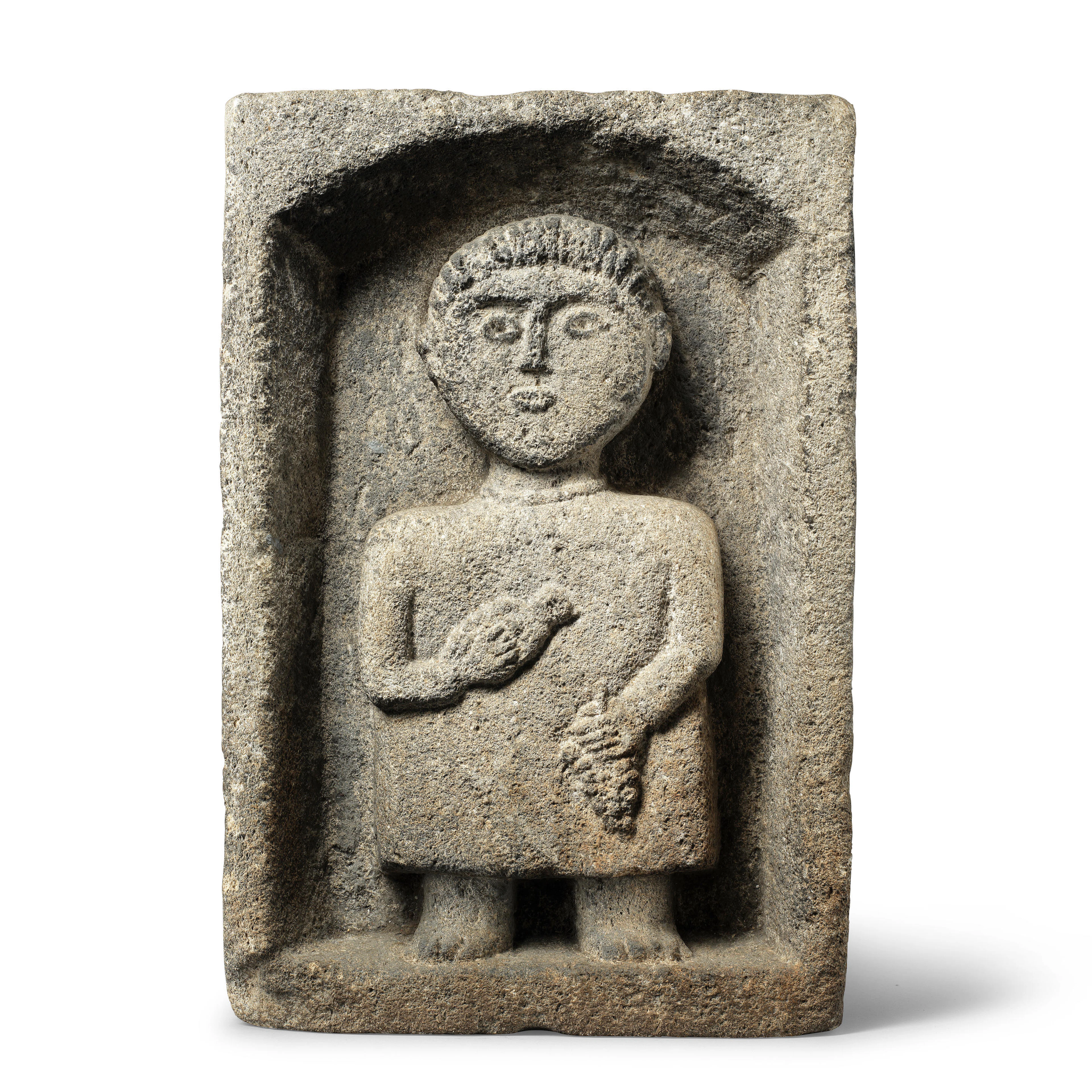 A Gallo-Roman stone stele of a man