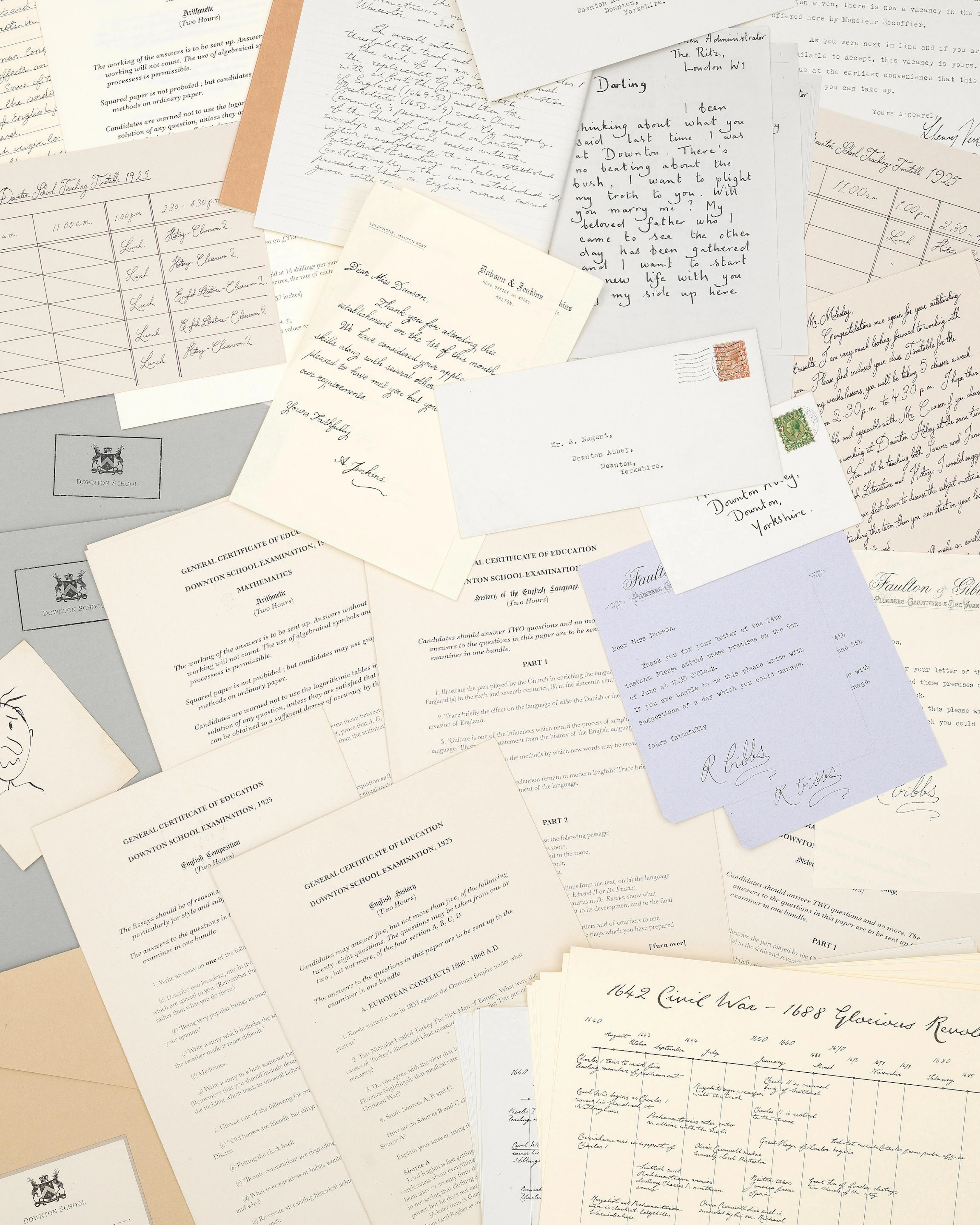 'Downstairs': A selection of letters and ephemera relating to the