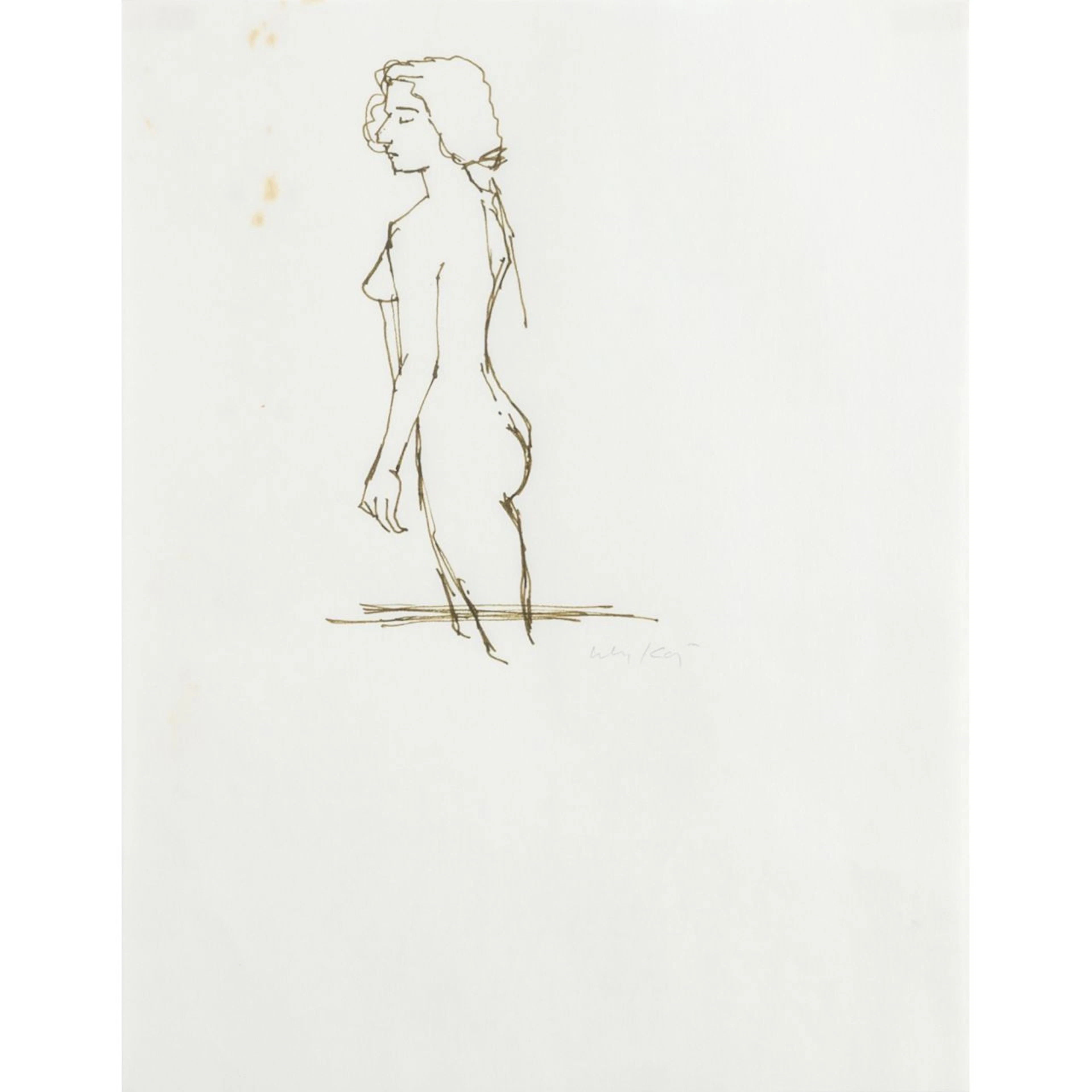 ALEX KATZ (1927-) Senza titolo inchiostro su carta cm 28x22 firmato