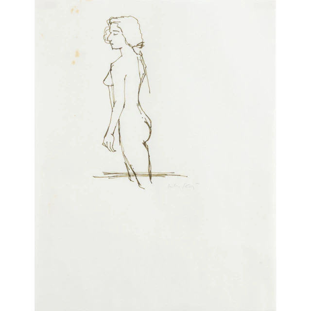 ALEX KATZ (1927-) Senza titolo inchiostro su carta cm 28x22 firmato