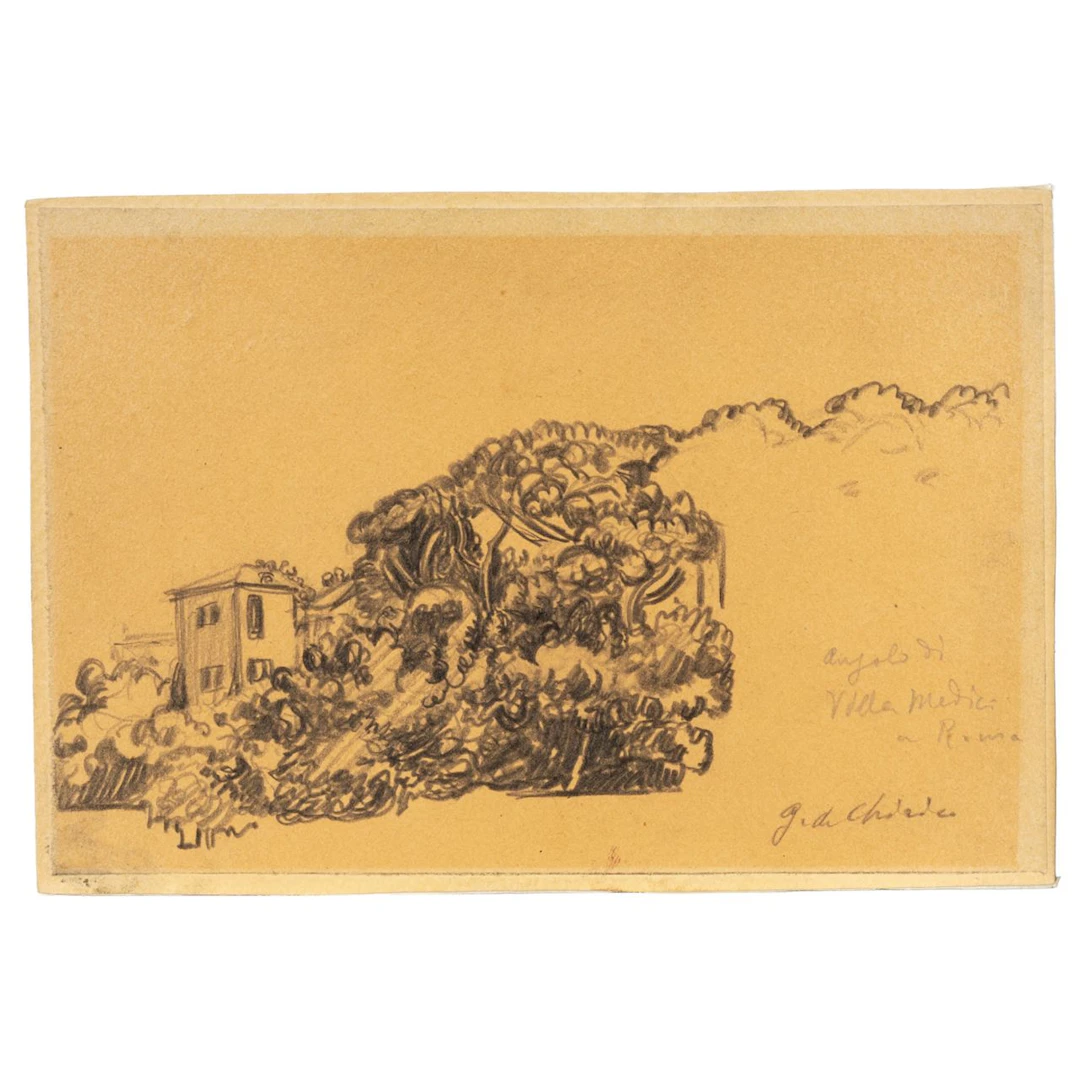 GIORGIO DE CHIRICO (1888-1978) Angolo di Villa Medici a Roma (anni