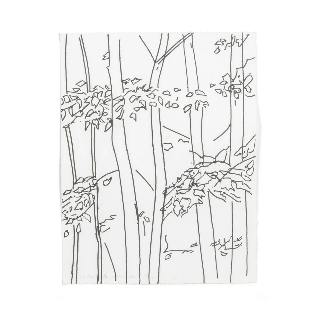 ALEX KATZ (1927-) For Mascarita 2004 inchiostro su carta cm 27,5x21,5