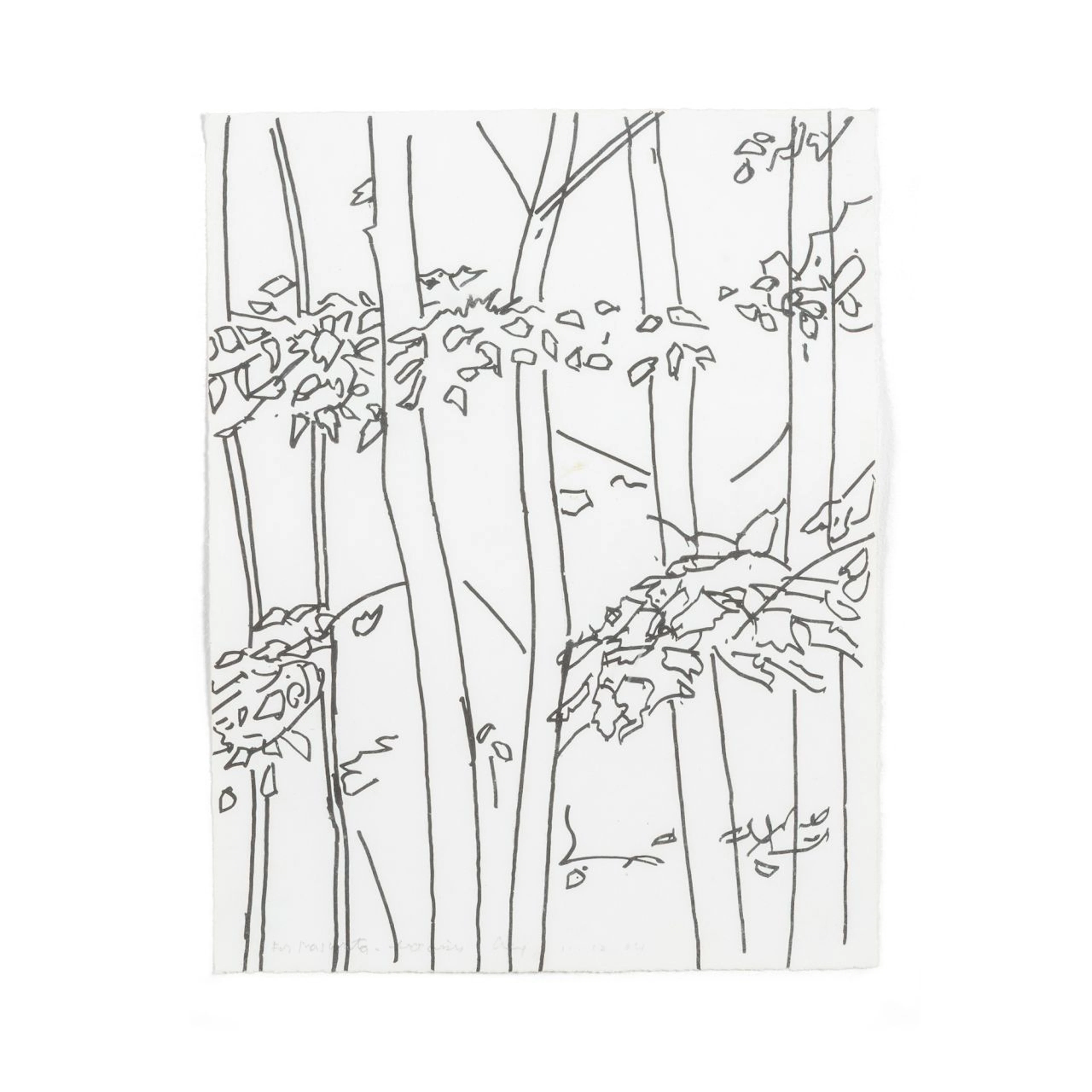 ALEX KATZ (1927-) For Mascarita 2004 inchiostro su carta cm 27,5x21,5