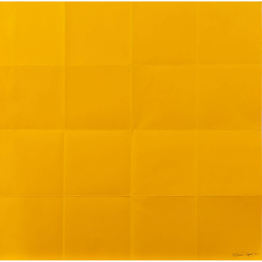 SOL LEWITT (1928-2007) Senza titolo 1973 carta piegata cm 50x50 firmato
