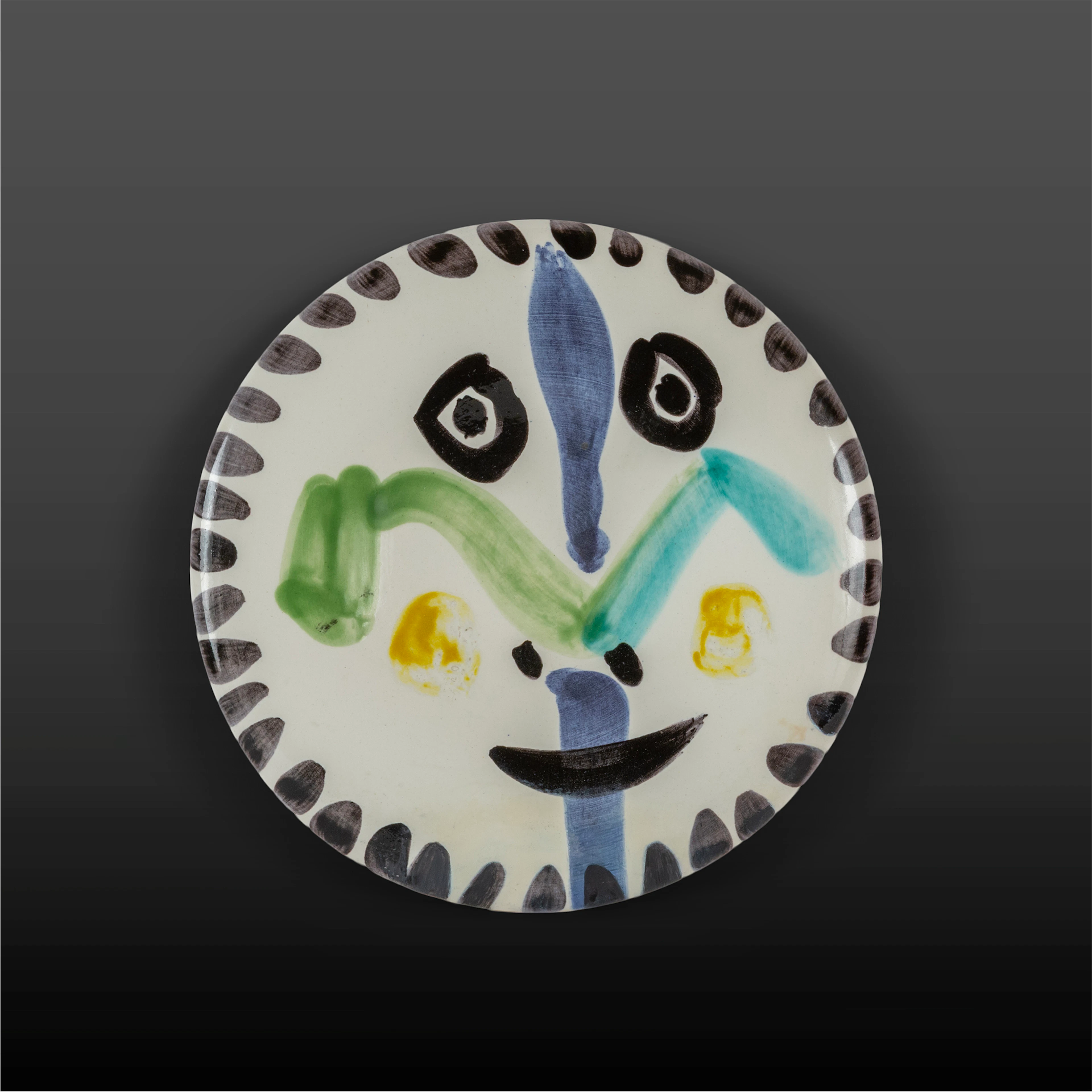 PABLO PICASSO (1881-1973) Visage N.144 1963 piatto in ceramica ø cm