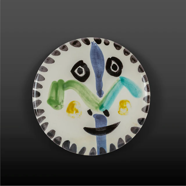 PABLO PICASSO (1881-1973) Visage N.144 1963 piatto in ceramica ø cm