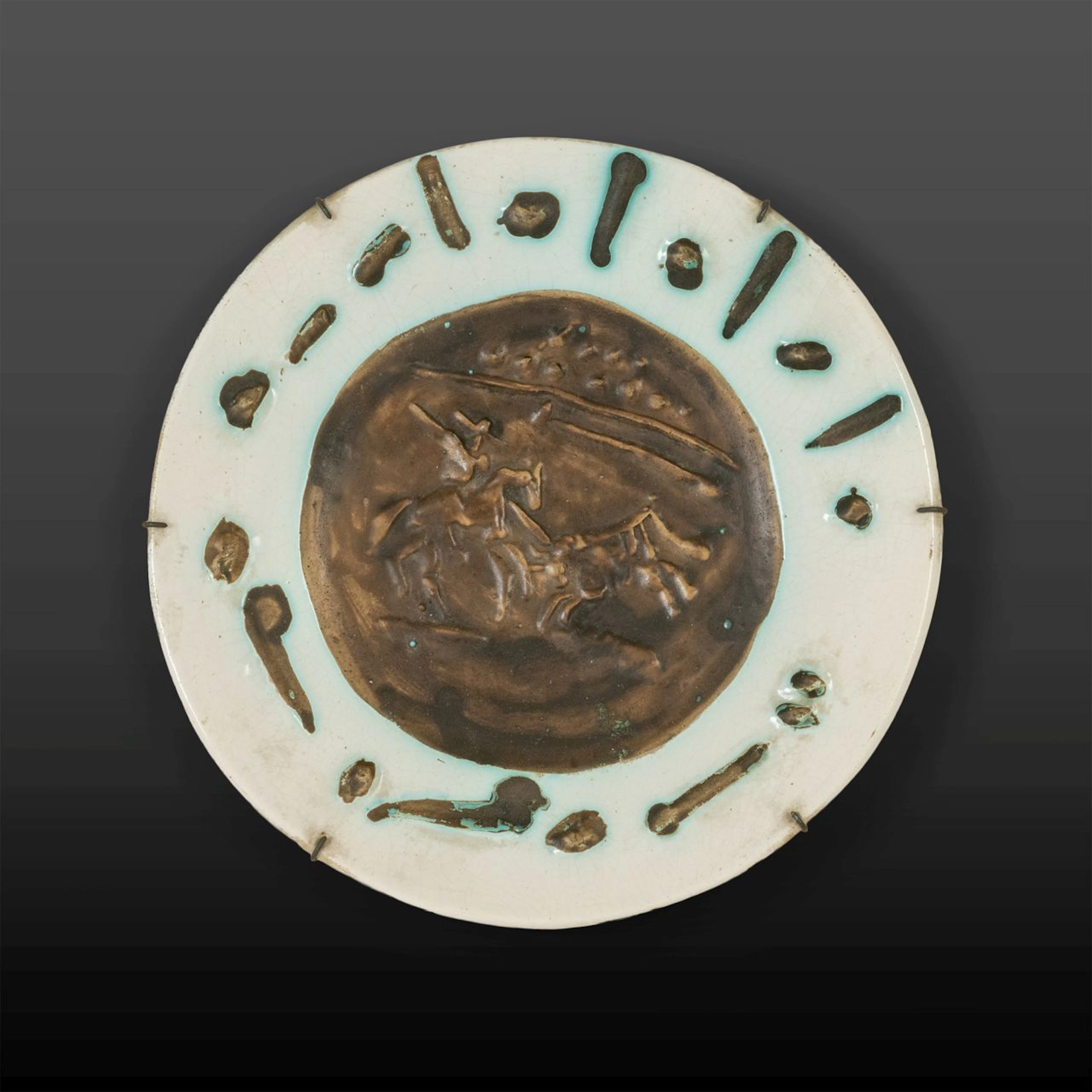 PABLO PICASSO (1881-1973) Picador 1953 piatto in ceramica (parte centrale
