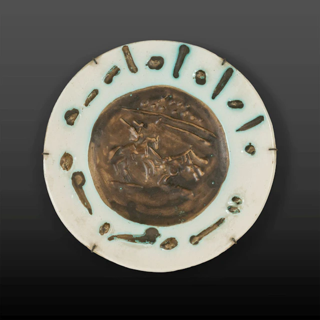 PABLO PICASSO (1881-1973) Picador 1953 piatto in ceramica (parte centrale