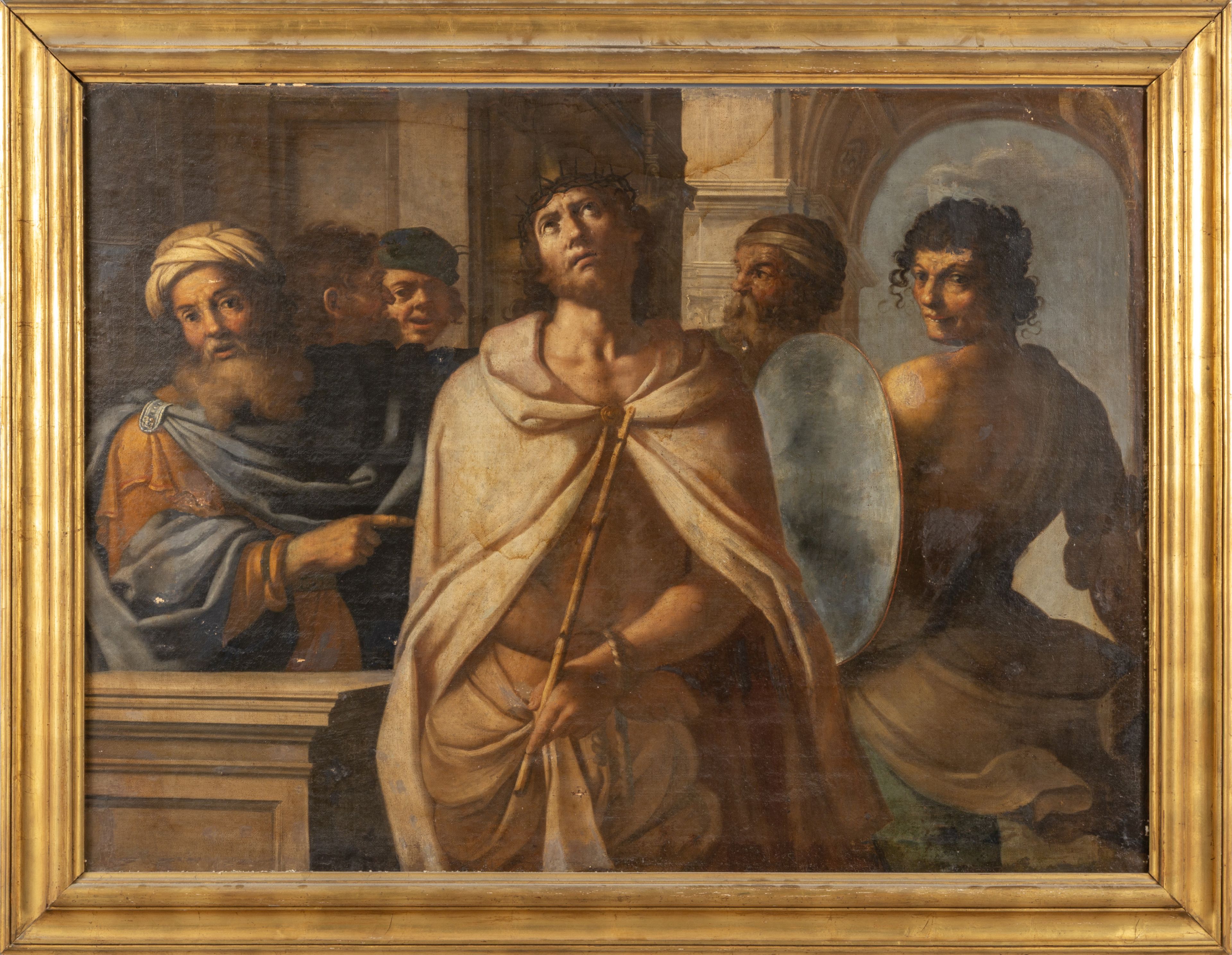 Scuola francese sec.XVII (Jean Boulanger) 'Ecce Homo' olio cm. 144x108