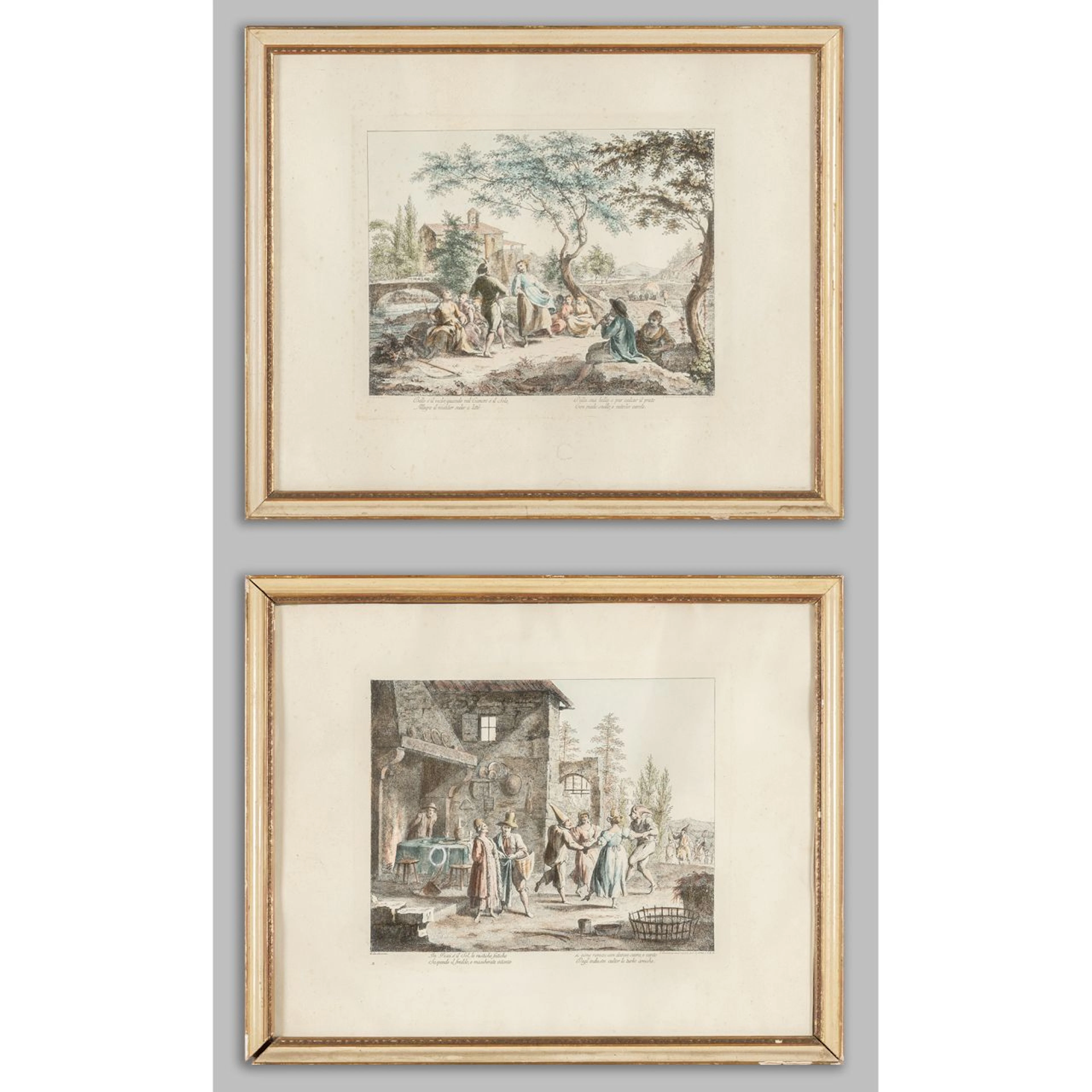Coppia di stampe, sec.XVIII cm. 33x25