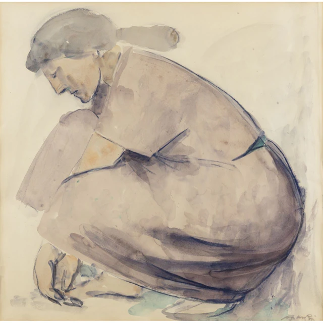 GIACOMO MANZU' (1908-1991) Senza titolo tecnica mista su carta cm