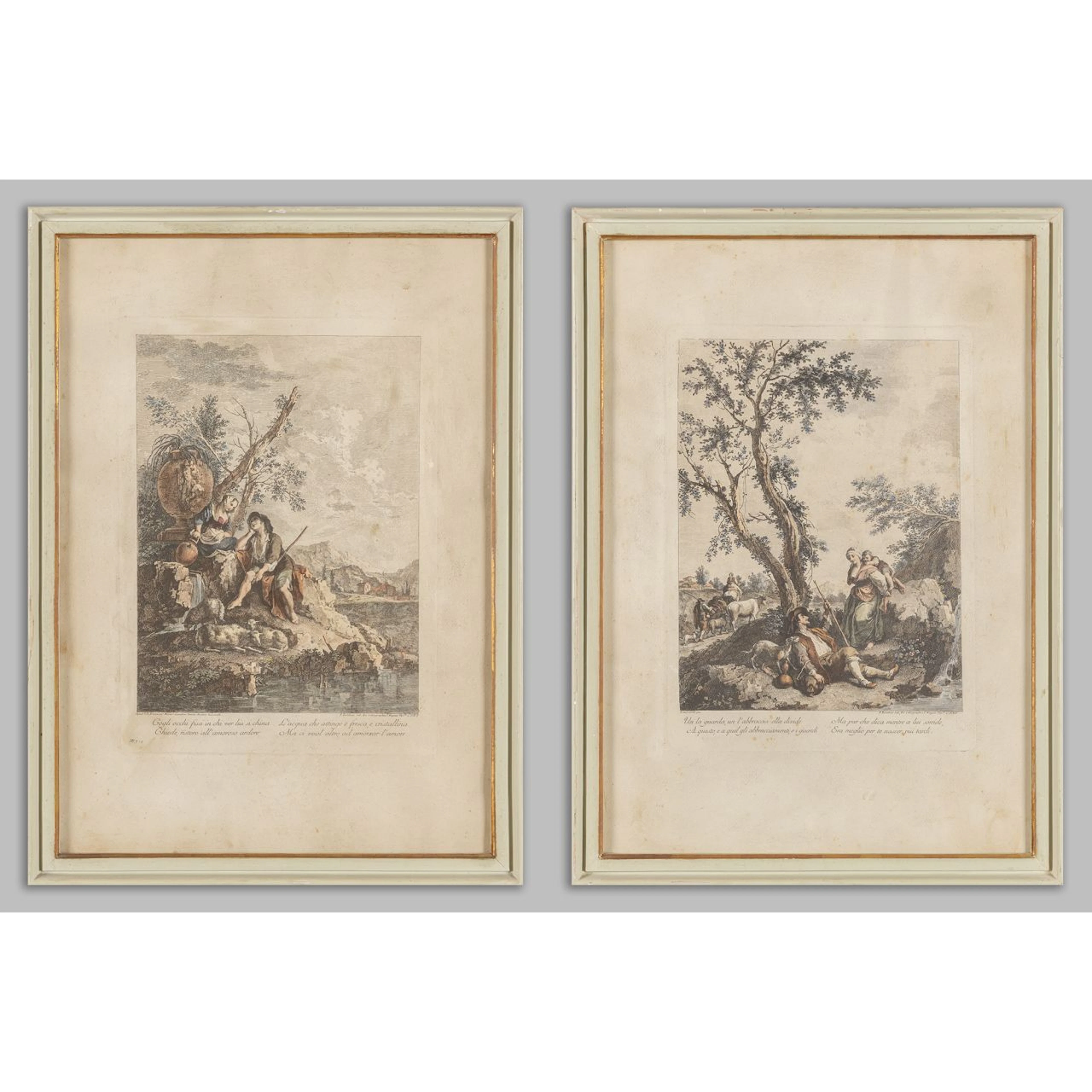 Coppia di stampe, sec.XVIII cm. 32x40