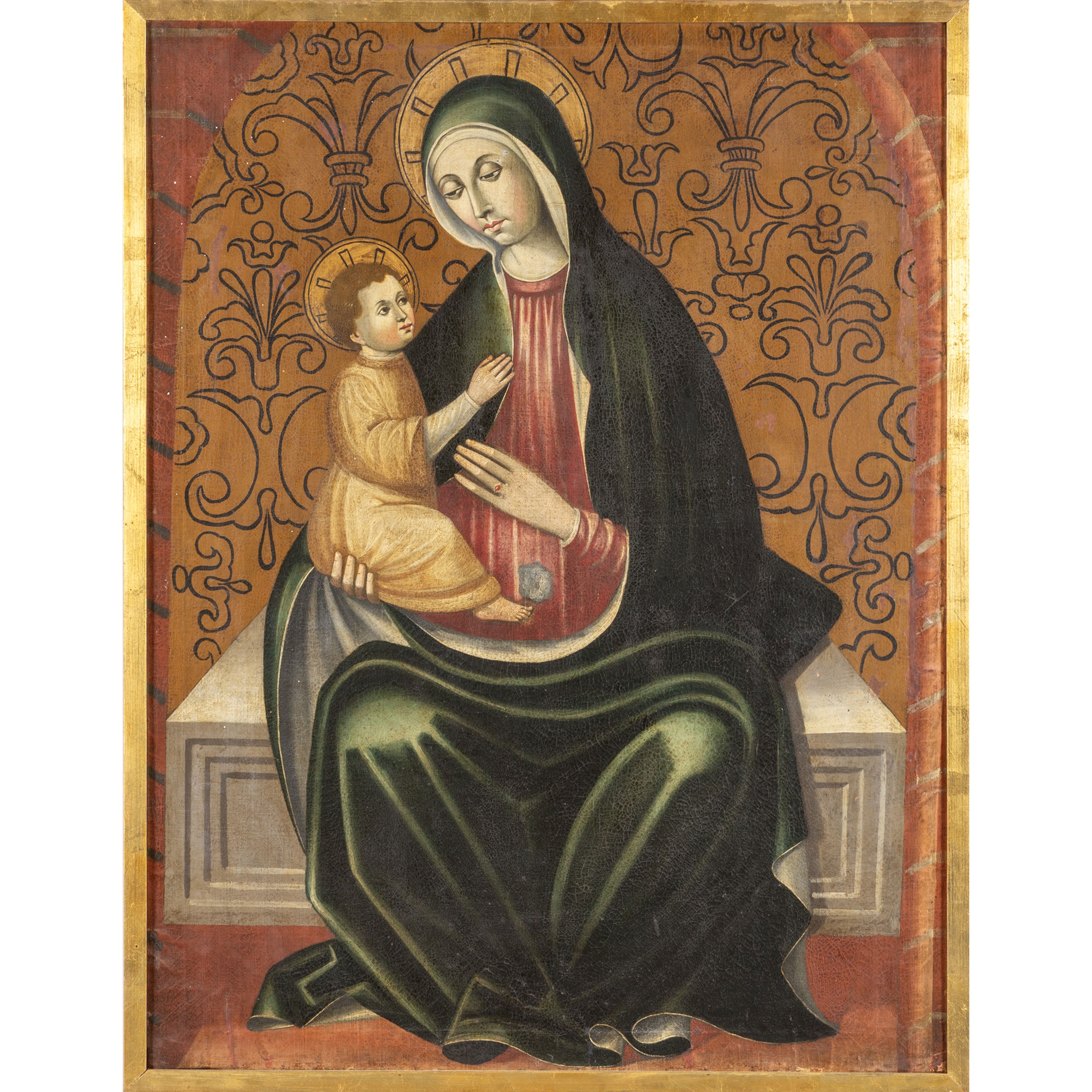 'Madonna con Bambino' olio, sec.XIX cm. 73x97