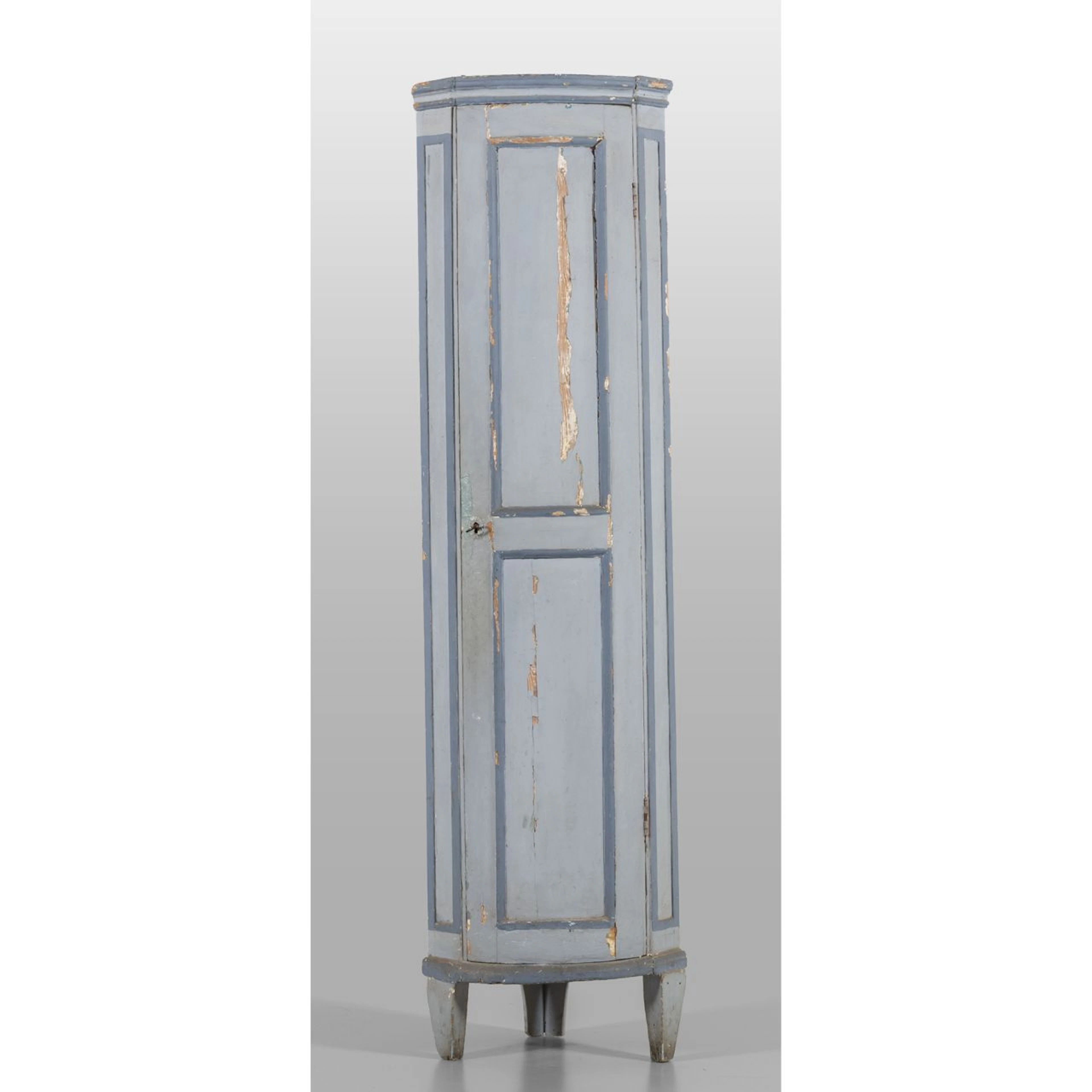 Cantonale dipinto in azzurro a uno sportello, sec.XVIII cm. 45x45