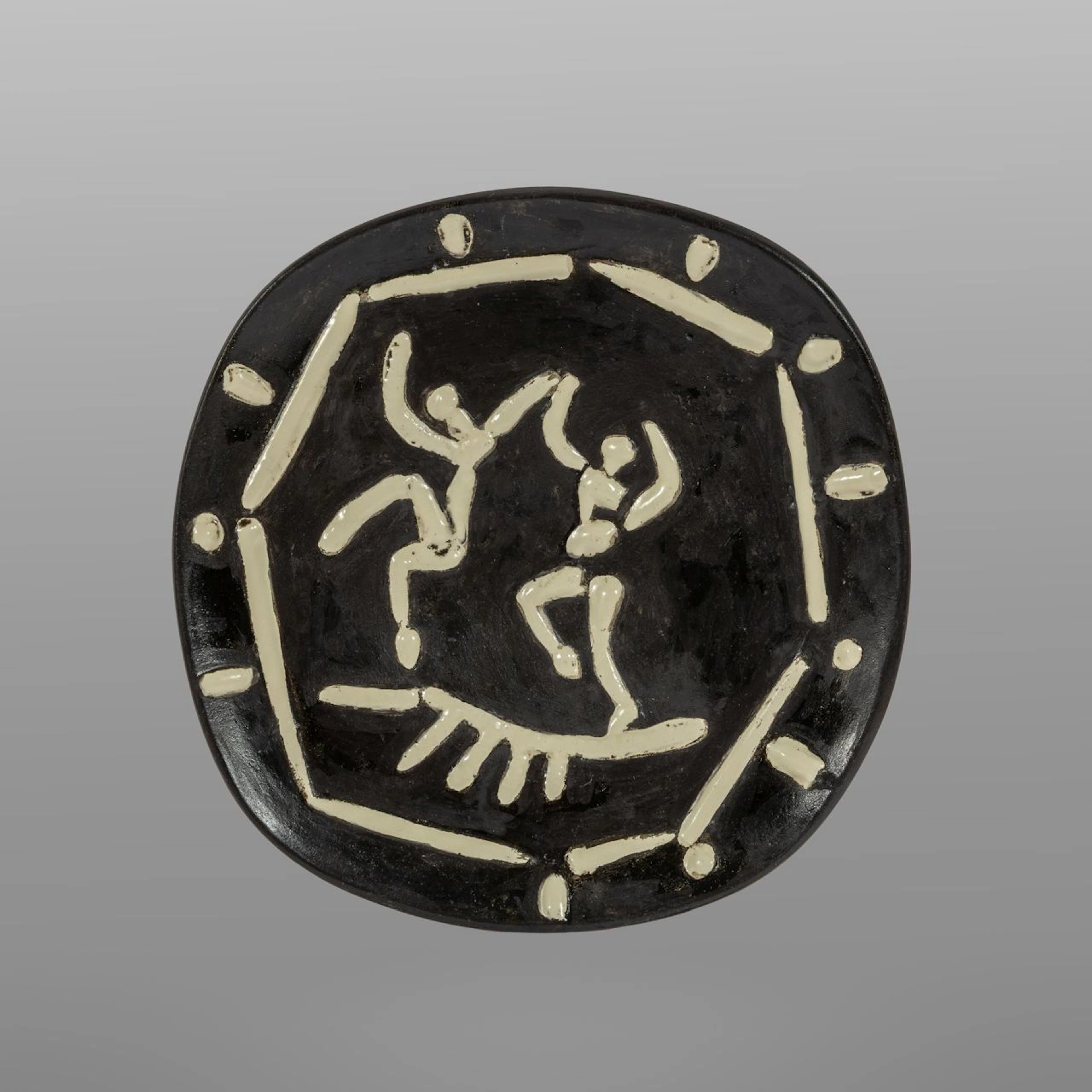 PABLO PICASSO (1881-1973) Deux danseurs 1956 piatto in ceramica ø