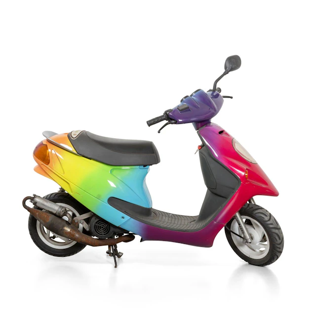 PATRICK TUTTOFUOCO (1974-) Scooter 1999/2000 motorino dipinto cm 160x62,5x105