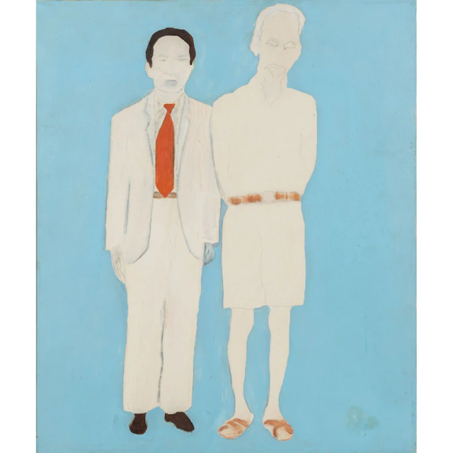 FRANCO ANGELI (1935-1988) Compagni 1969-70 olio su tela cm 60x50 firmato