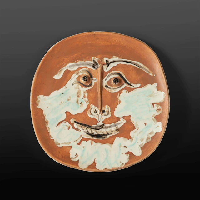 PABLO PICASSO (1881-1973) Visage barbu 1959 piatto in ceramica ø cm