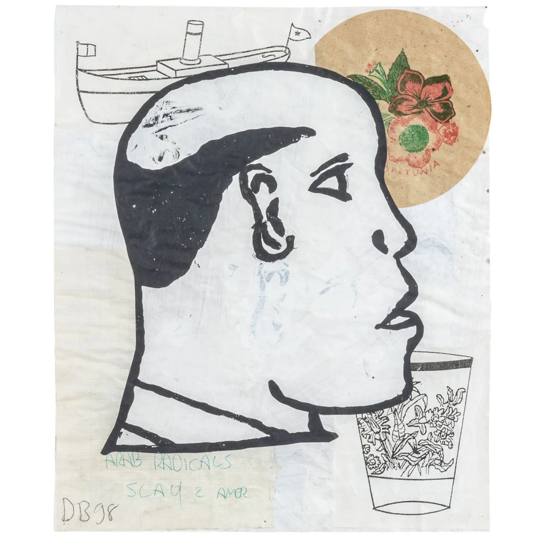 DONALD BAECHLER (1956-2022) Arab Radicals 1998 tecnica mista e gouache