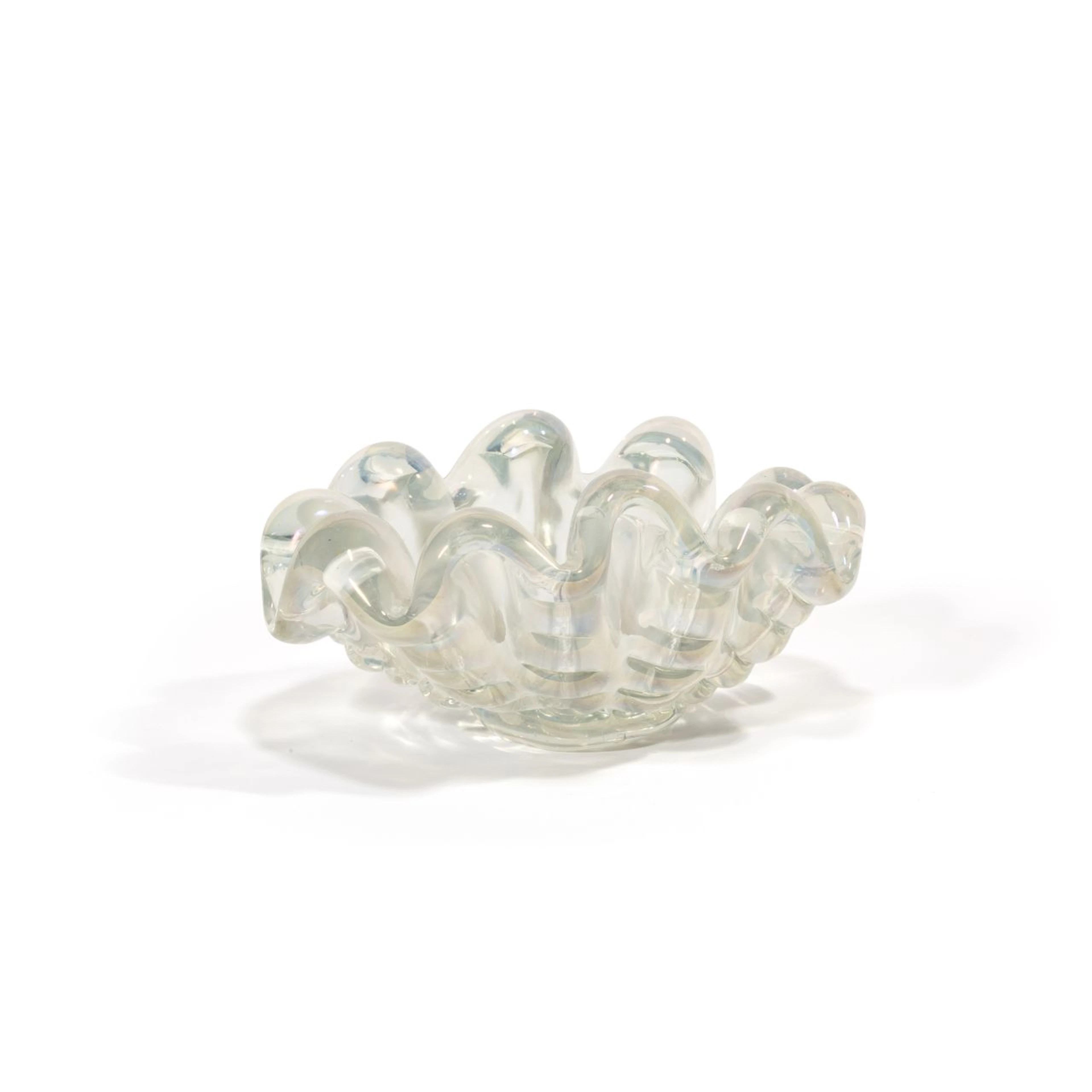 ERCOLE BAROVIER, BAROVIER & TOSO, 1940 ca. Una coppa a conchiglia