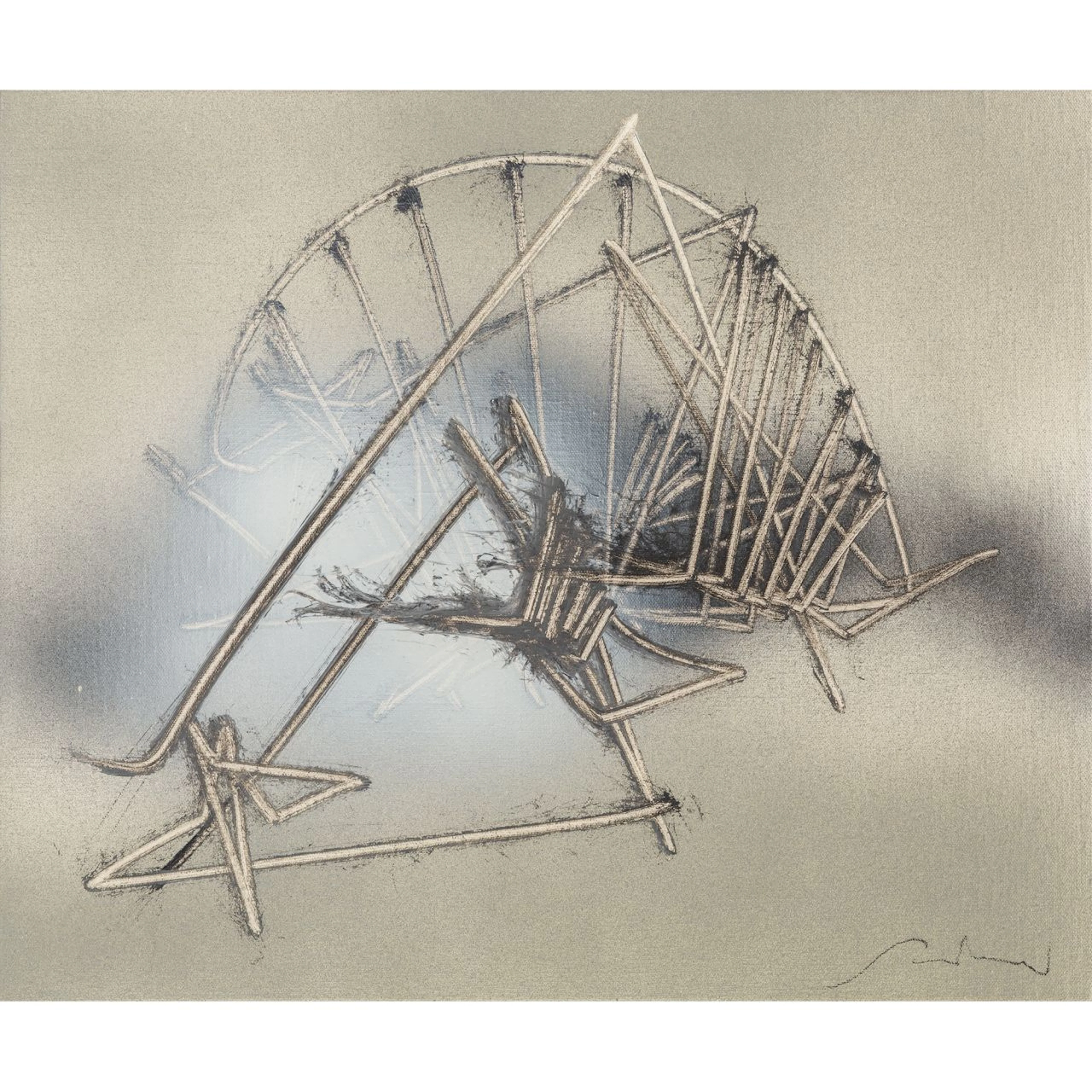 EMILIO SCANAVINO (1922-1986) Tramatura 1985 olio su tela cm 46x55