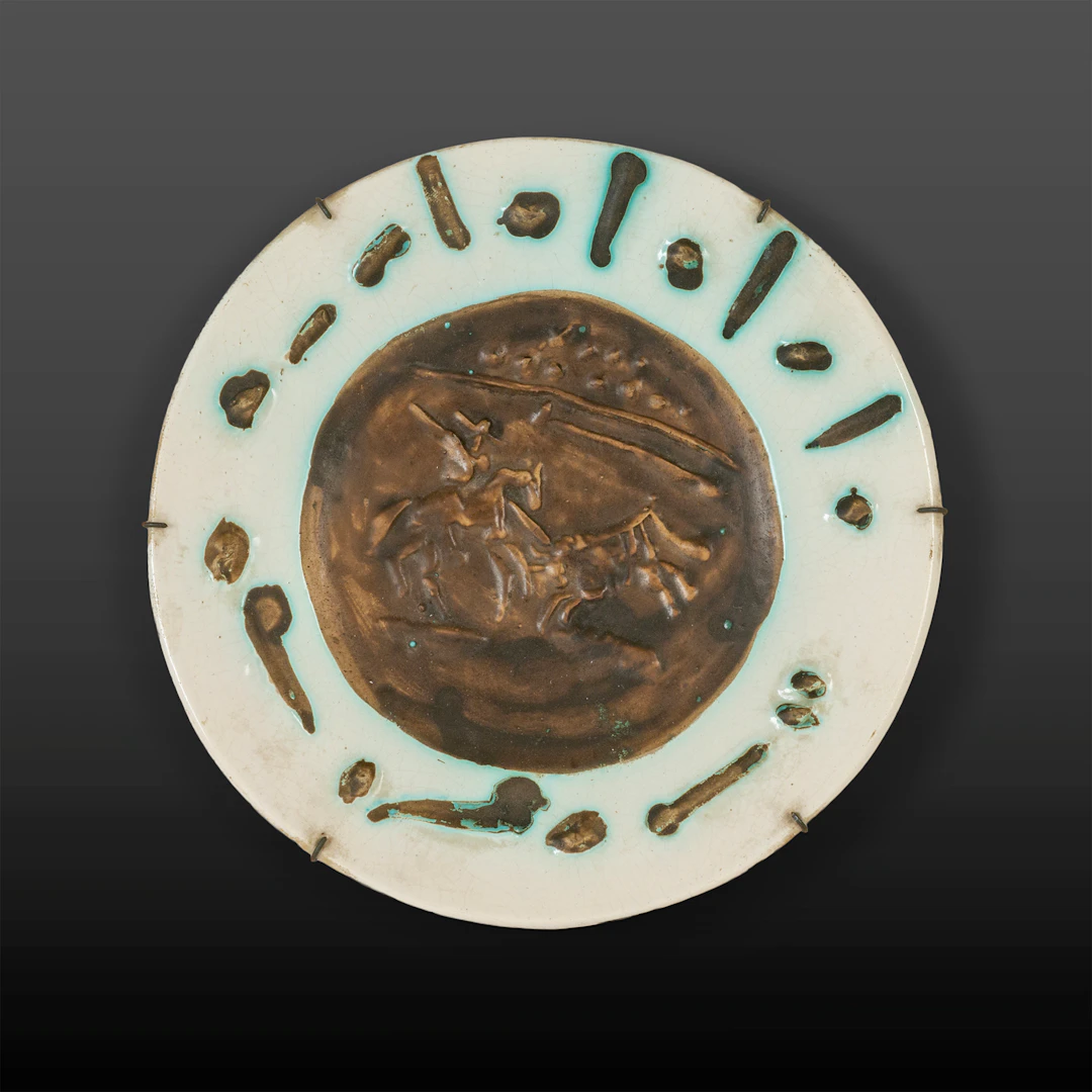 PABLO PICASSO (1881-1973) Picador 1953 piatto in ceramica (parte centrale