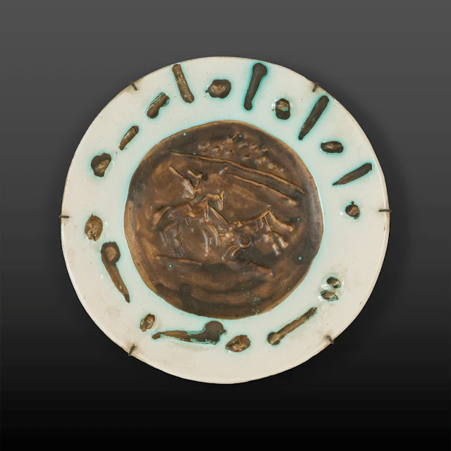 PABLO PICASSO (1881-1973) Picador 1953 piatto in ceramica (parte centrale