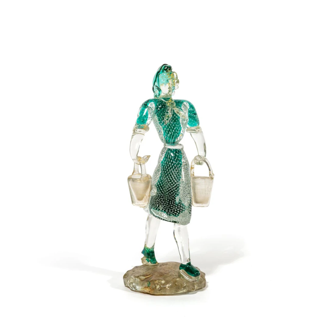 SEGUSO VETRI D'ARTE, 1935. Una figura femminile in vetro acidato a
