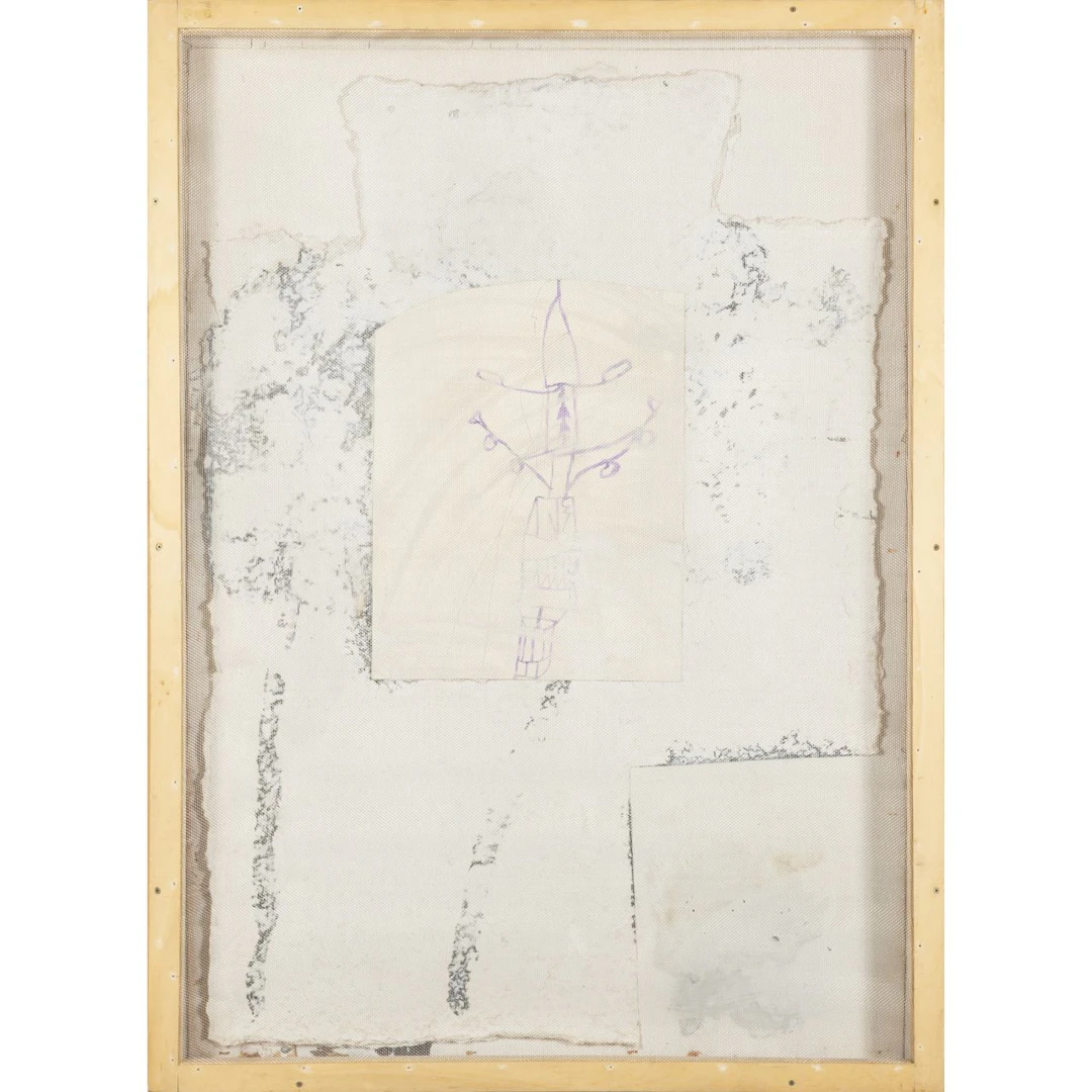 MIMMO PALADINO (1948-) Senza titolo 2000 collage e tecnica mista su