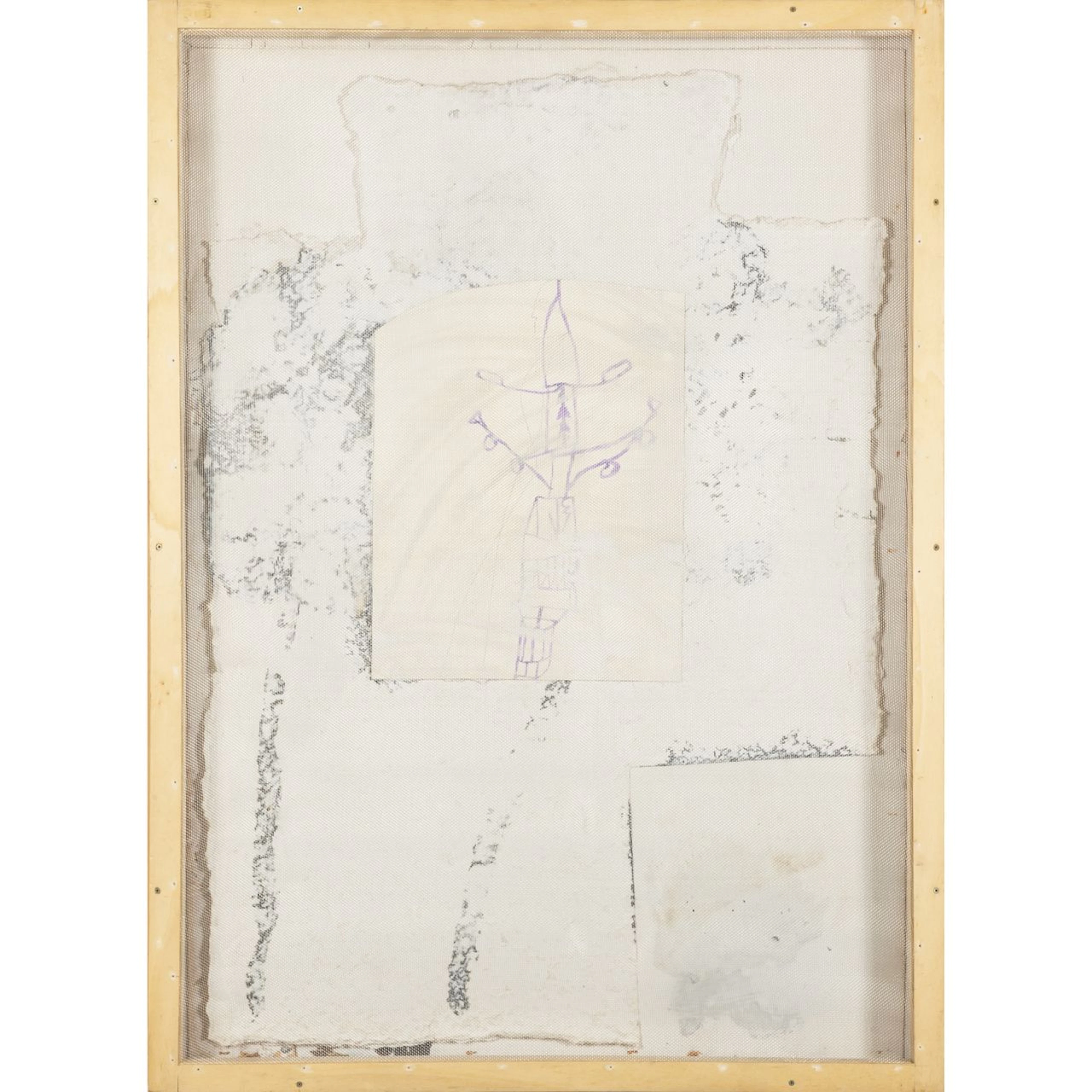MIMMO PALADINO (1948-) Senza titolo 2000 collage e tecnica mista su