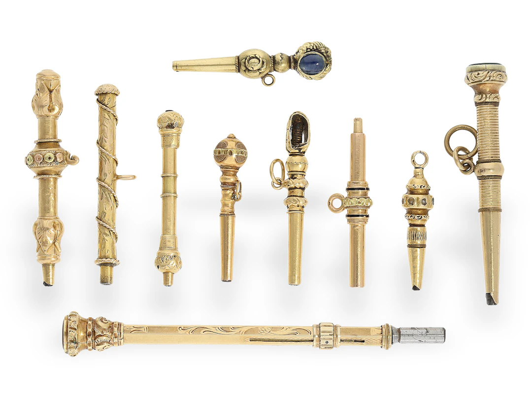 Small collection of gold verge watchkeys, ca. 1750–1850