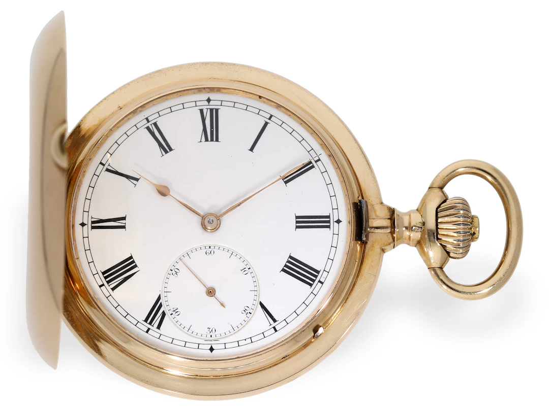 Pocket watch: very rare IWC gold hunting case pocket watch ‘Extra