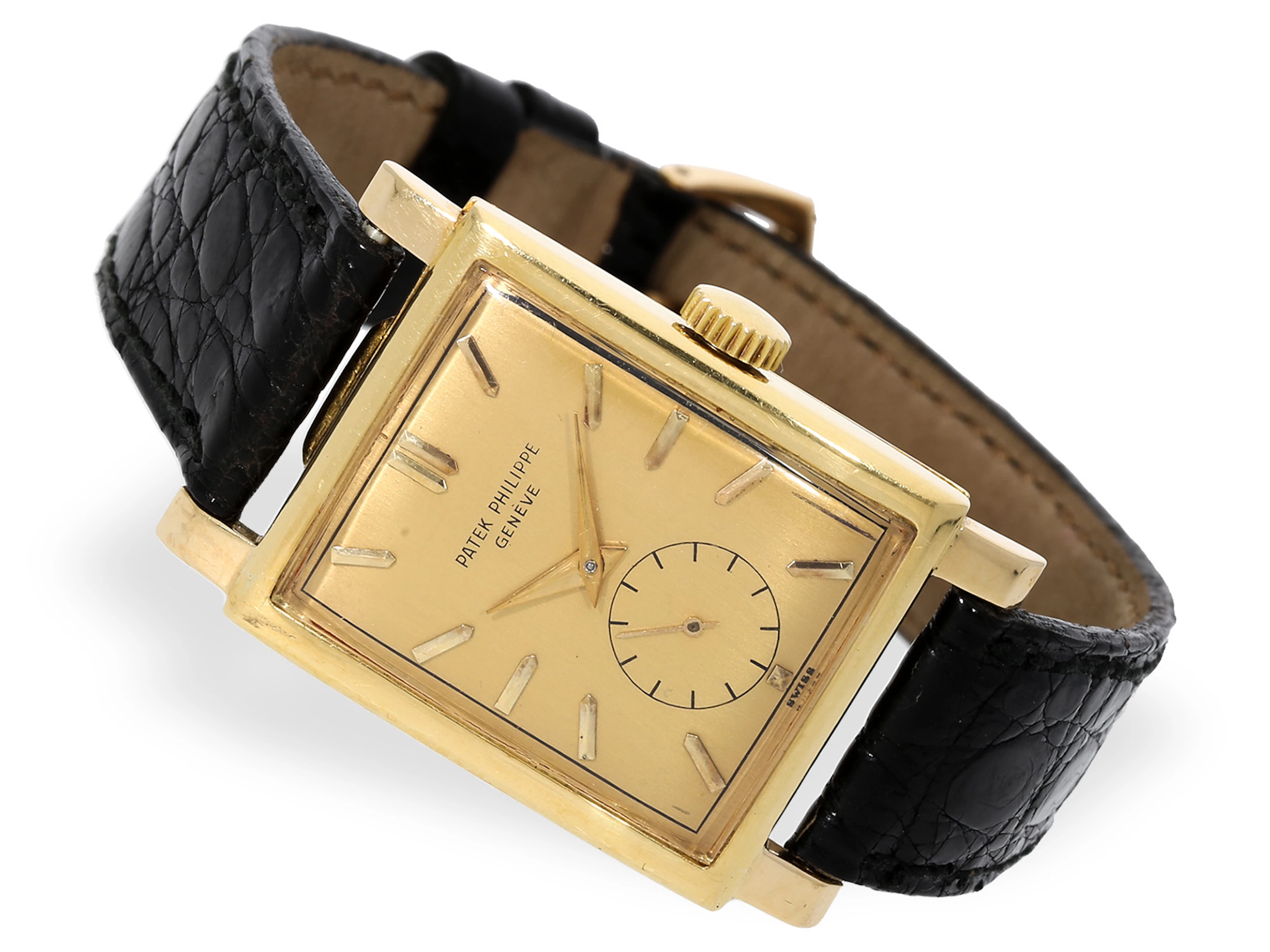 Wristwatch: rare large, rectangular Patek Philippe Ref. 2434, ca. 1949