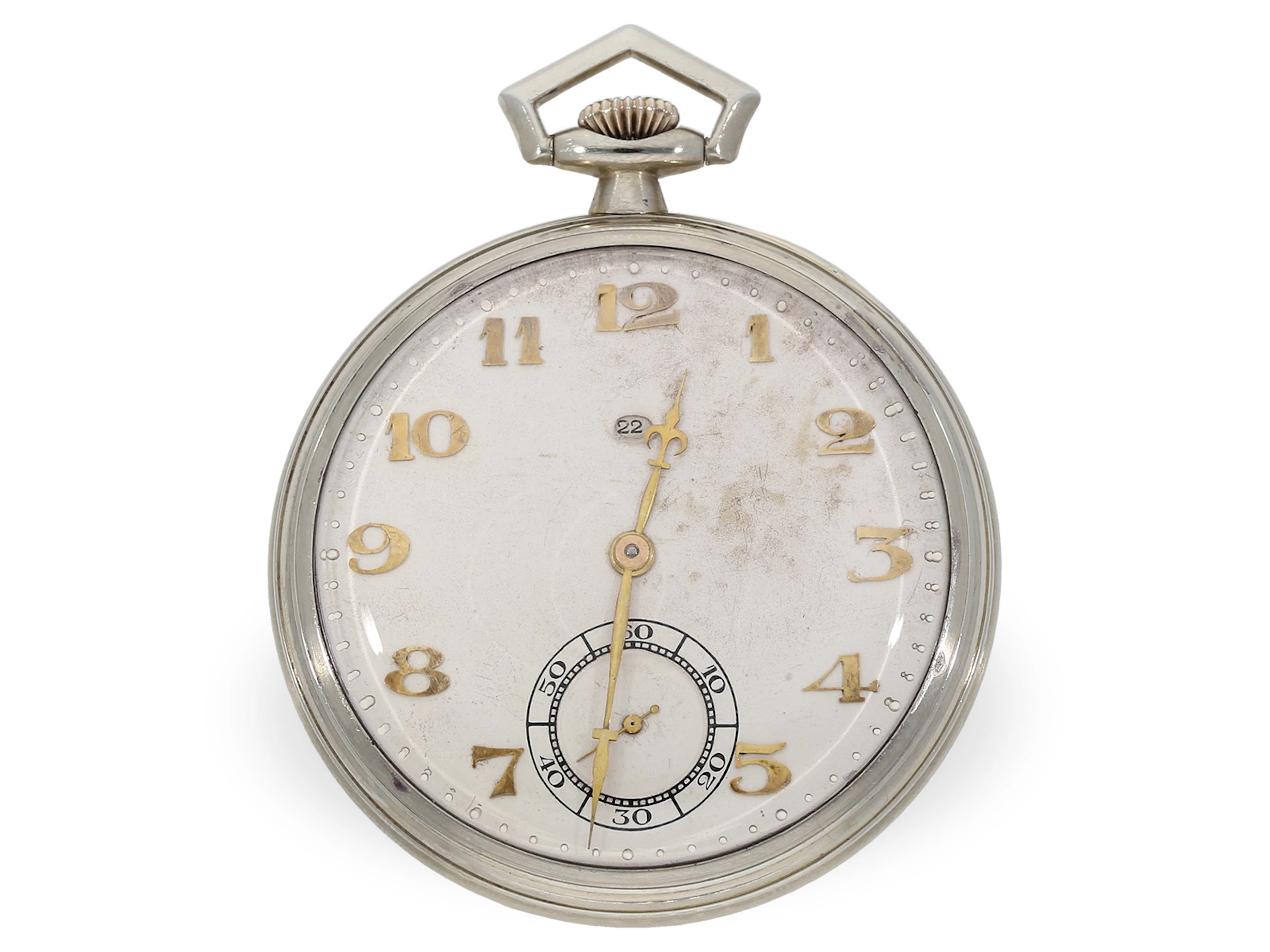 Pocket watch: extremely rare Art Deco dress watch with date, precision